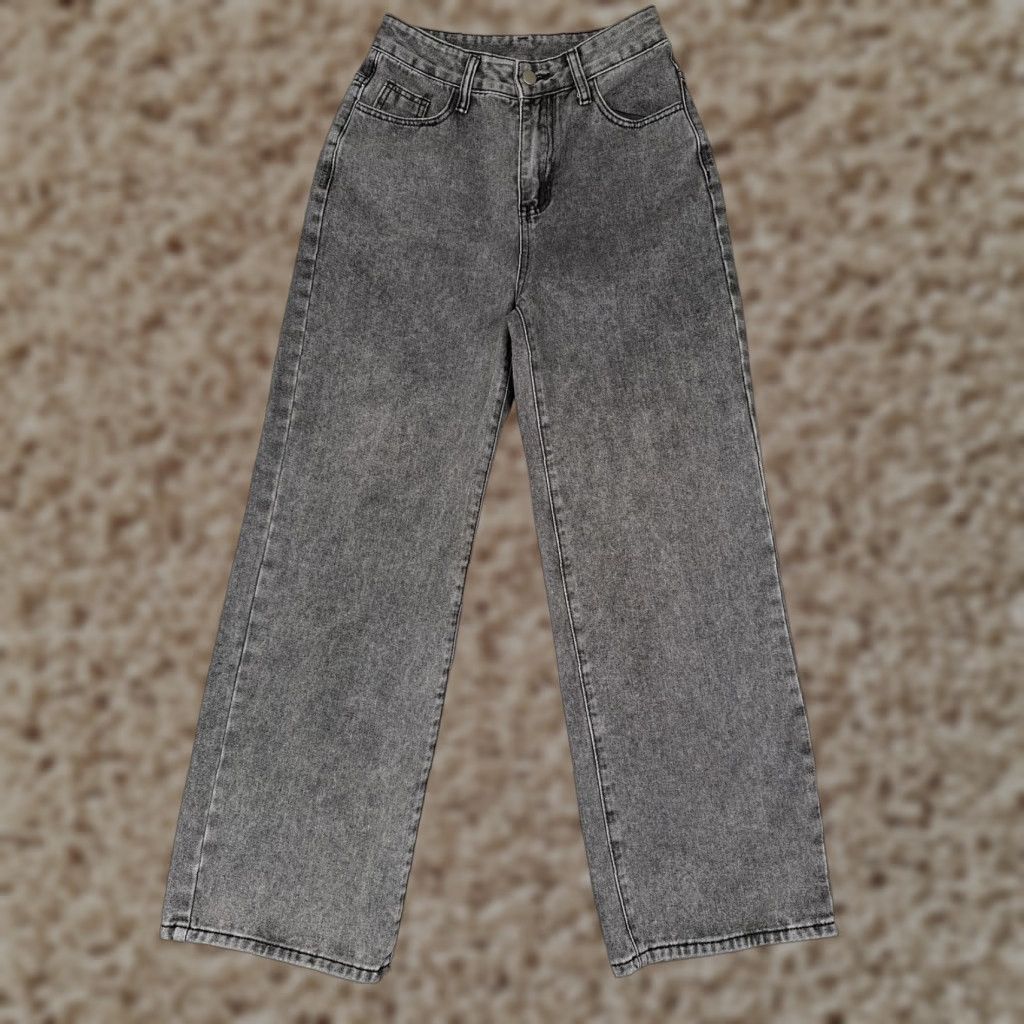 Shein SheIn Jeans Womens 4 Gray High Rise Straight Charcoal Wash Denim Cotton 25x28 Size 27" / US 4 / IT 40 - 1 Thumbnail