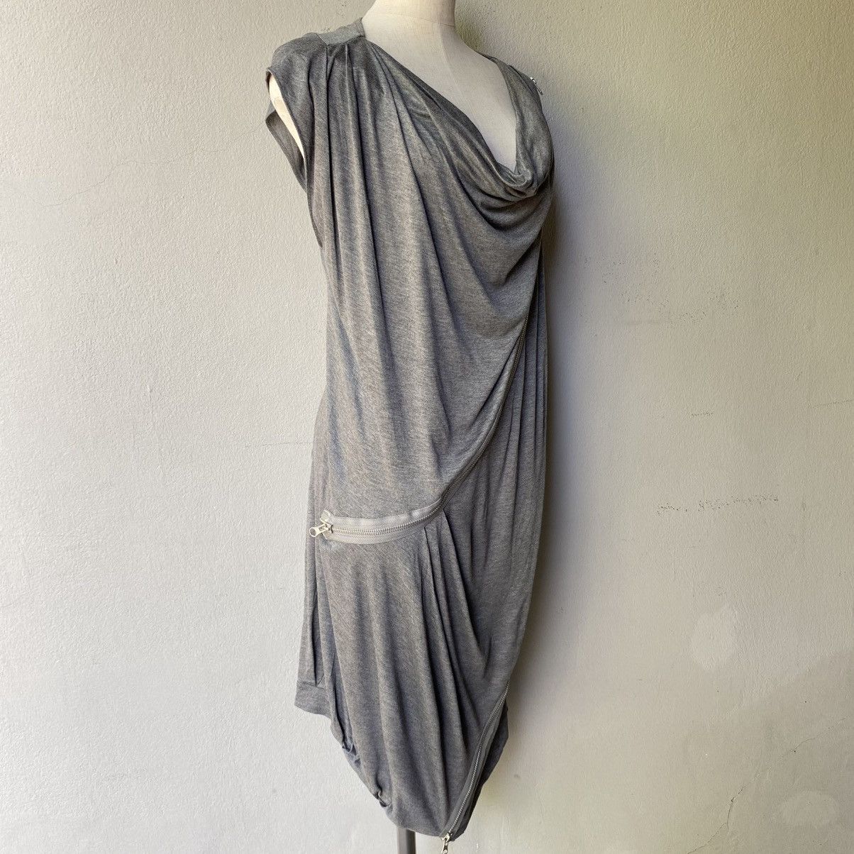 ATSURO TAYAMA A/T ATSURO TAYAMA Light Gray Panel Zip Dress Size S / US 4 / IT 40 - 5 Thumbnail