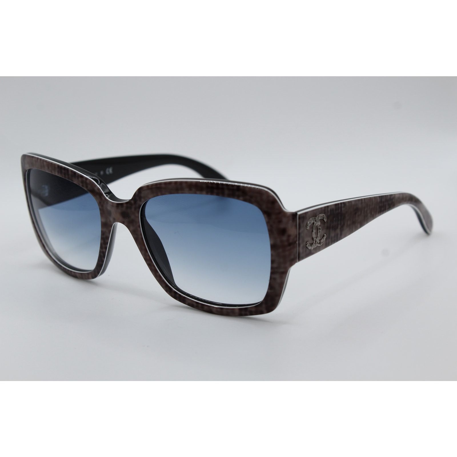Chanel Chanel 5221 1309/3B Pixelated Brown Snakeskin Sunglasses Size ONE SIZE - 1 Thumbnail