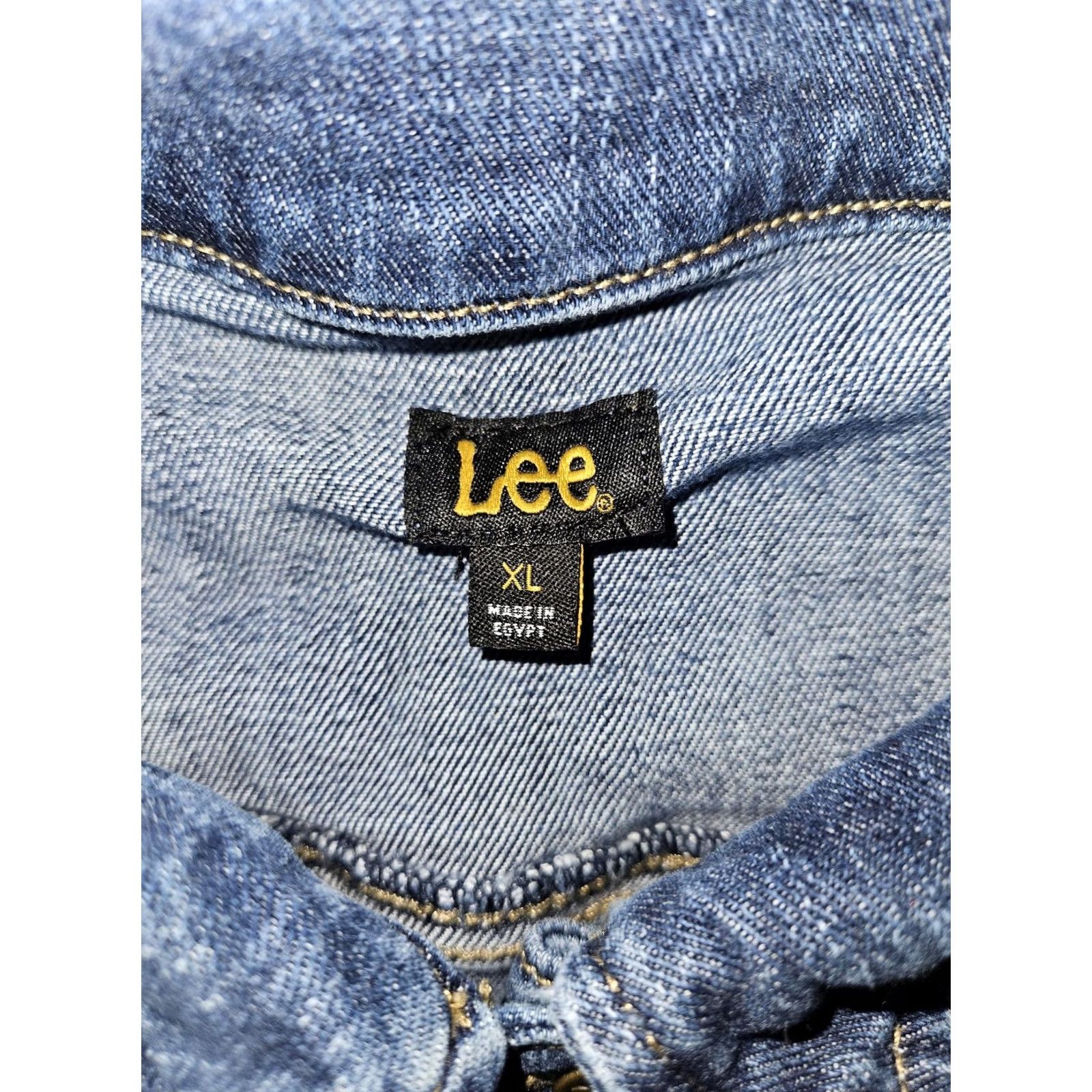 Lee Lee Jacket Womens XL Blue Denim Stretch Button Up Pockets Casual Classic Short Sleeve Long Sleeve 80s 90s Western Womens Size 40" / US 18 - 2 Thumbnail