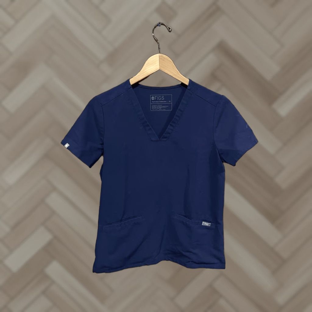 Vintage FIGS Blue Short Sleeve Medical Scrub Shirt Womens XS Size XS / US 0-2 / IT 36-38 - 1 Thumbnail