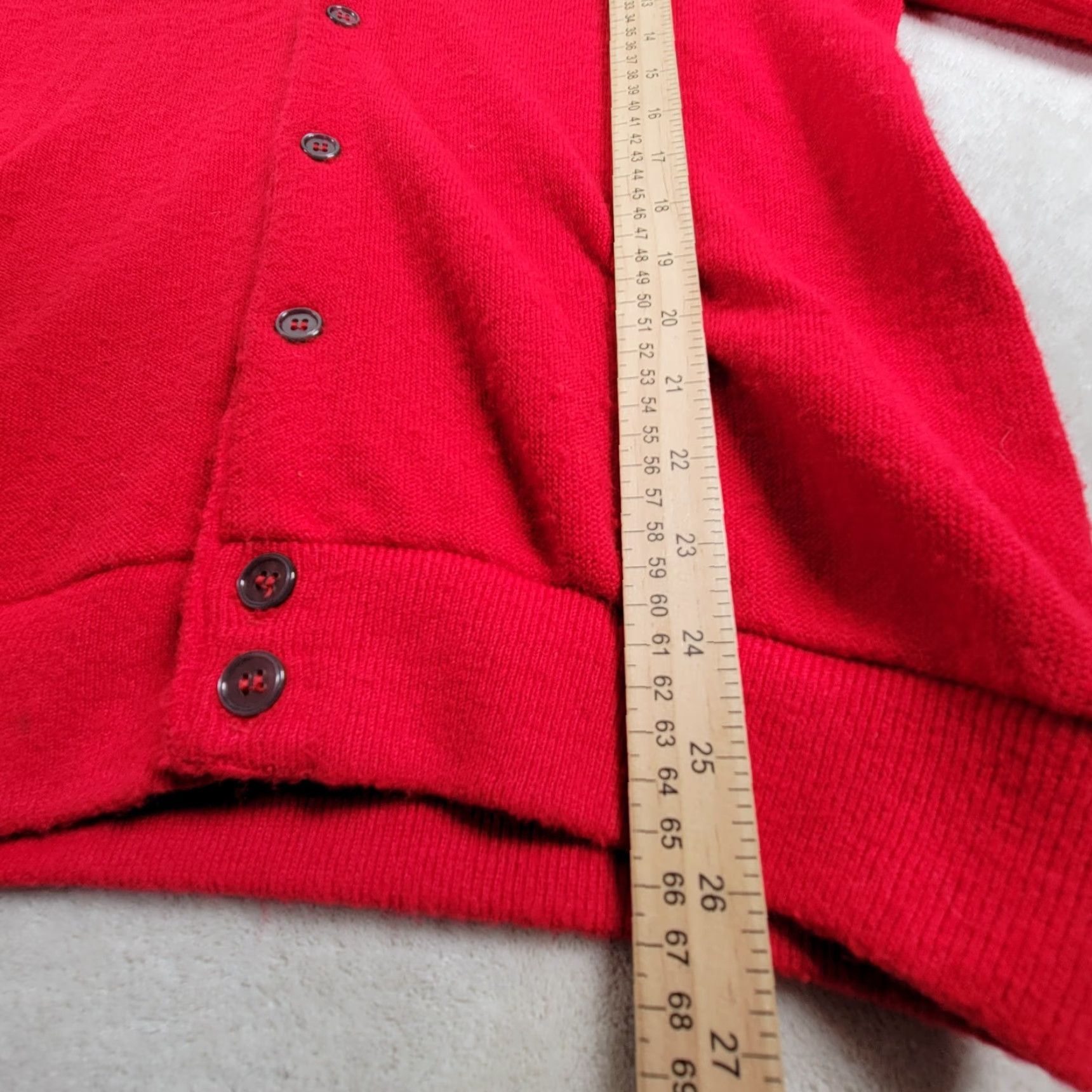 Lacoste VINTAGE Lacoste V-Neck Cardigan Sweater Red Men Size Large Button Logo Cardigan 80s 90s 60s Mens Size US L / EU 52-54 / 3 - 7 Thumbnail
