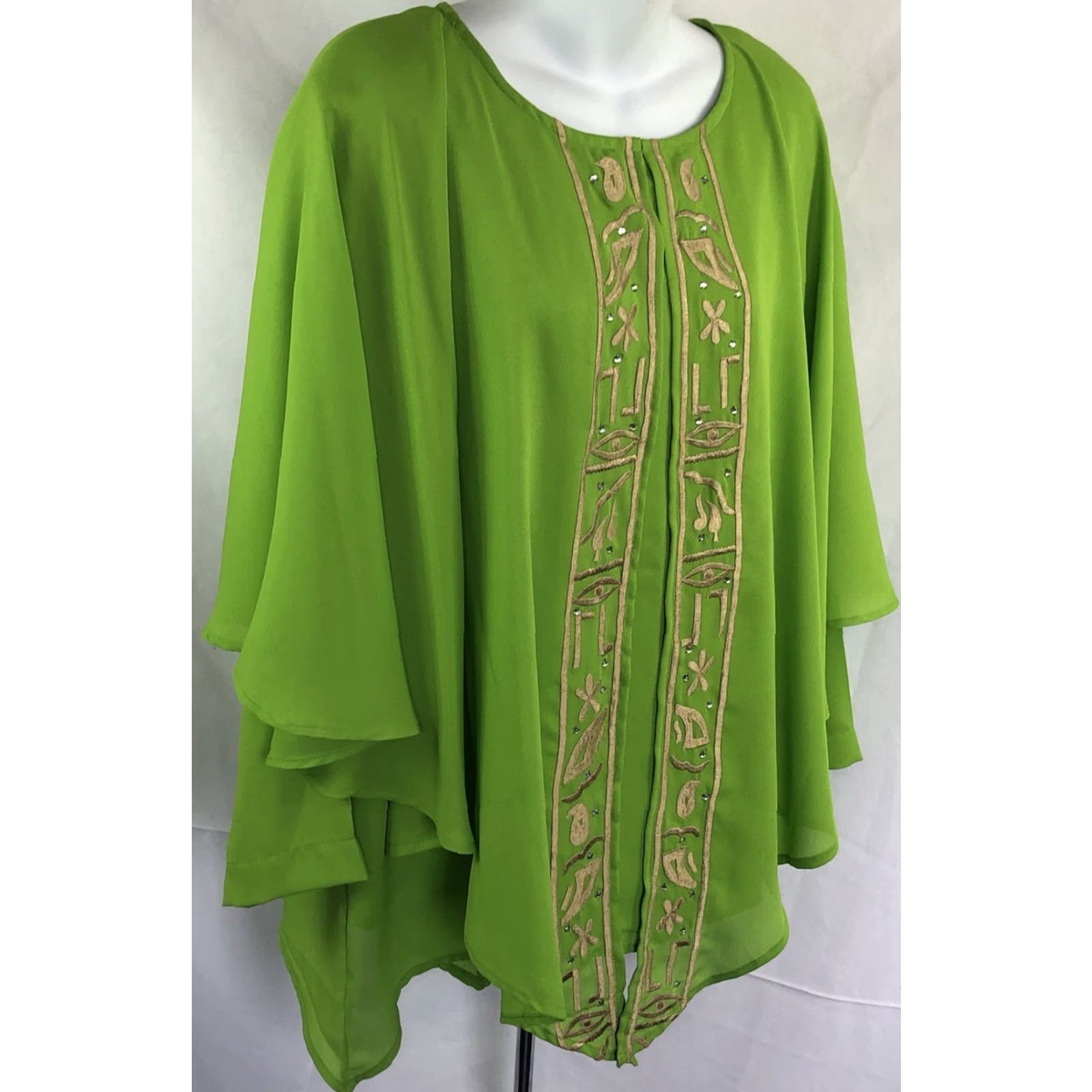 Vintage **Anthony Mark Hankins Green S Poncho Swing Top Blouse Formal** User: **Anthony Mark Hankins Green S Poncho Swing Top Blouse Formal** Size S / US 4 / IT 40 - 2 Thumbnail
