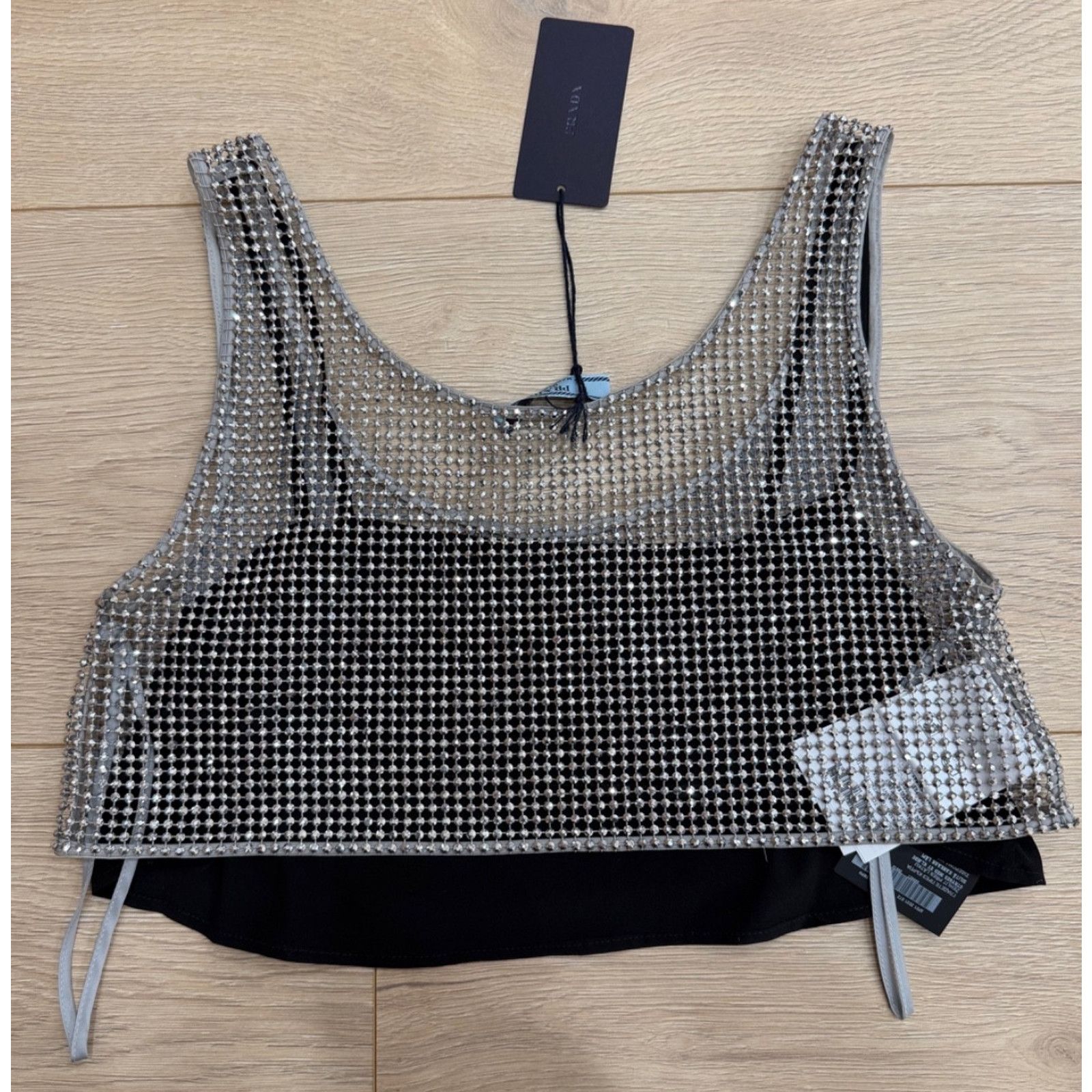 Prada Prada Rhinestone Crystal Strass Logo Vest Top Shirt 36 Size XS / US 0-2 / IT 36-38 - 13 Thumbnail