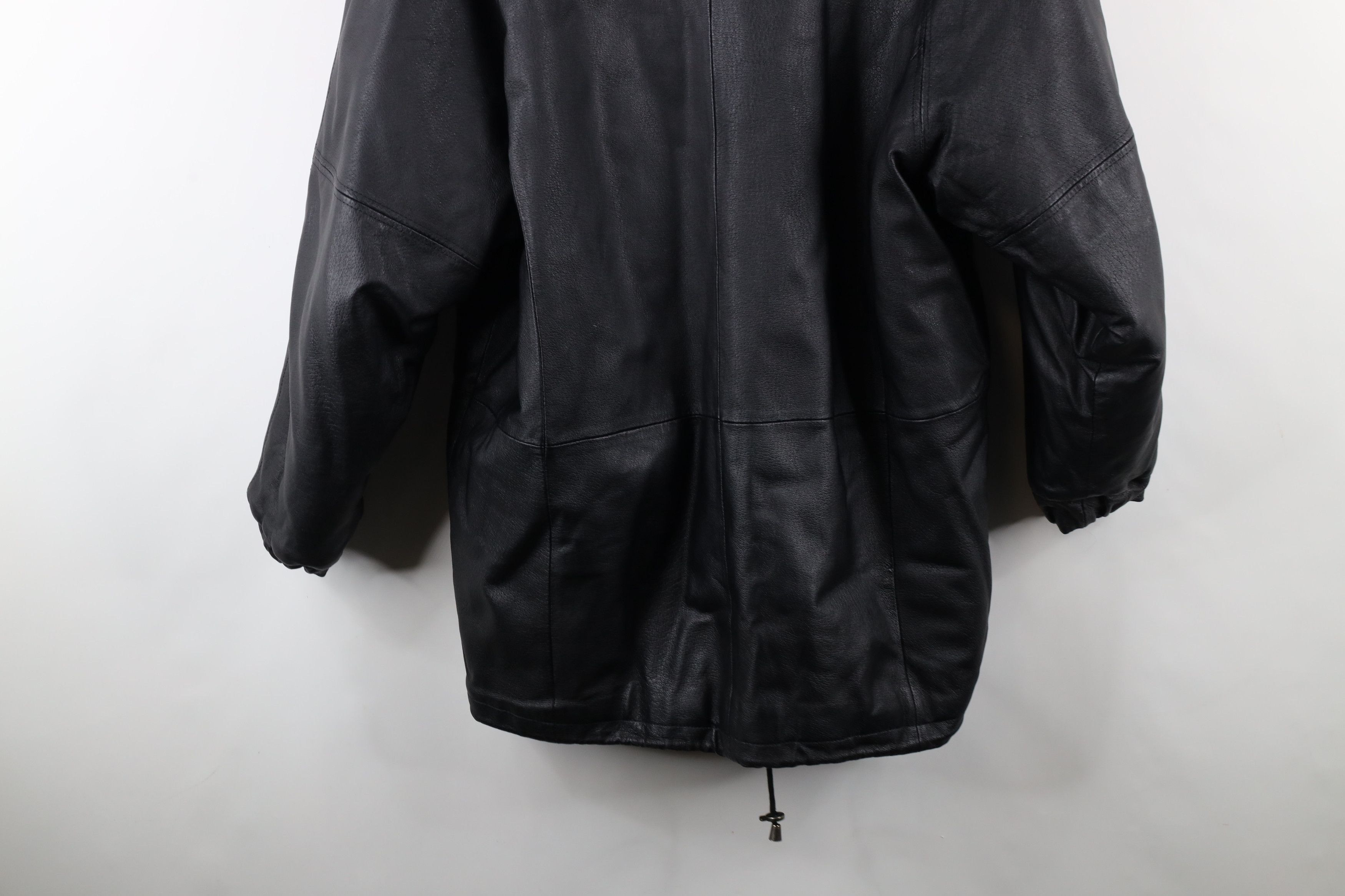 Vintage Vintage 90s Streetwear Reversible Fur Leather Hooded Jacket Size US M / EU 48-50 / 2 - 10 Thumbnail