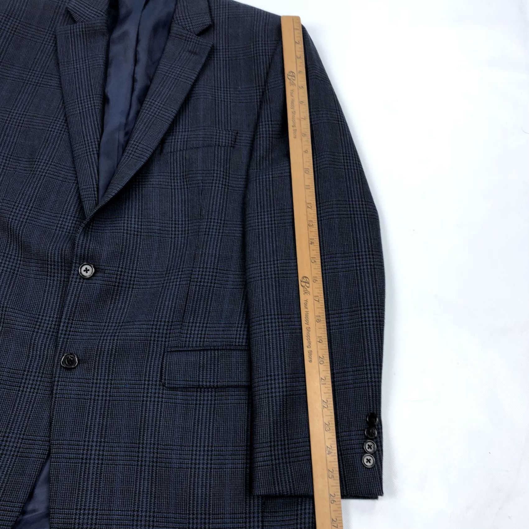 Ralph Lauren Ralph Lauren Men's 42L Blue Glen Check Plaid Wool Sport Coat Blazer Jacket Size 42R - 6 Thumbnail