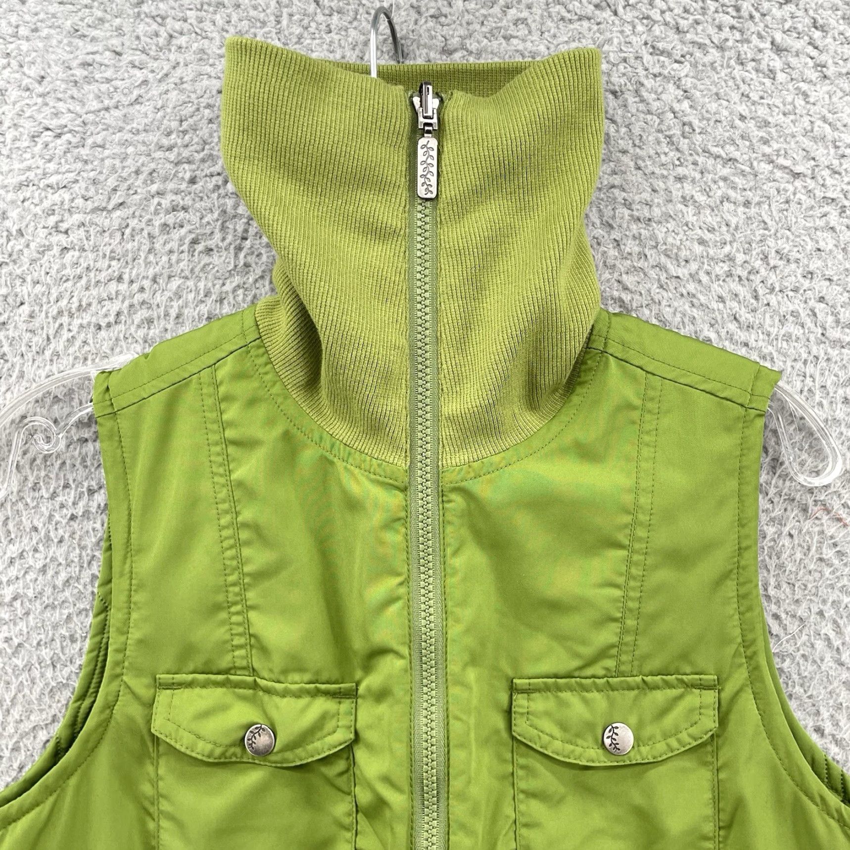 Vintage Columbia Reversible Vest Womens Small Green Quilted Turtle Neck Coastal Boho Jacket Vest Size S / US 4 / IT 40 - 3 Thumbnail