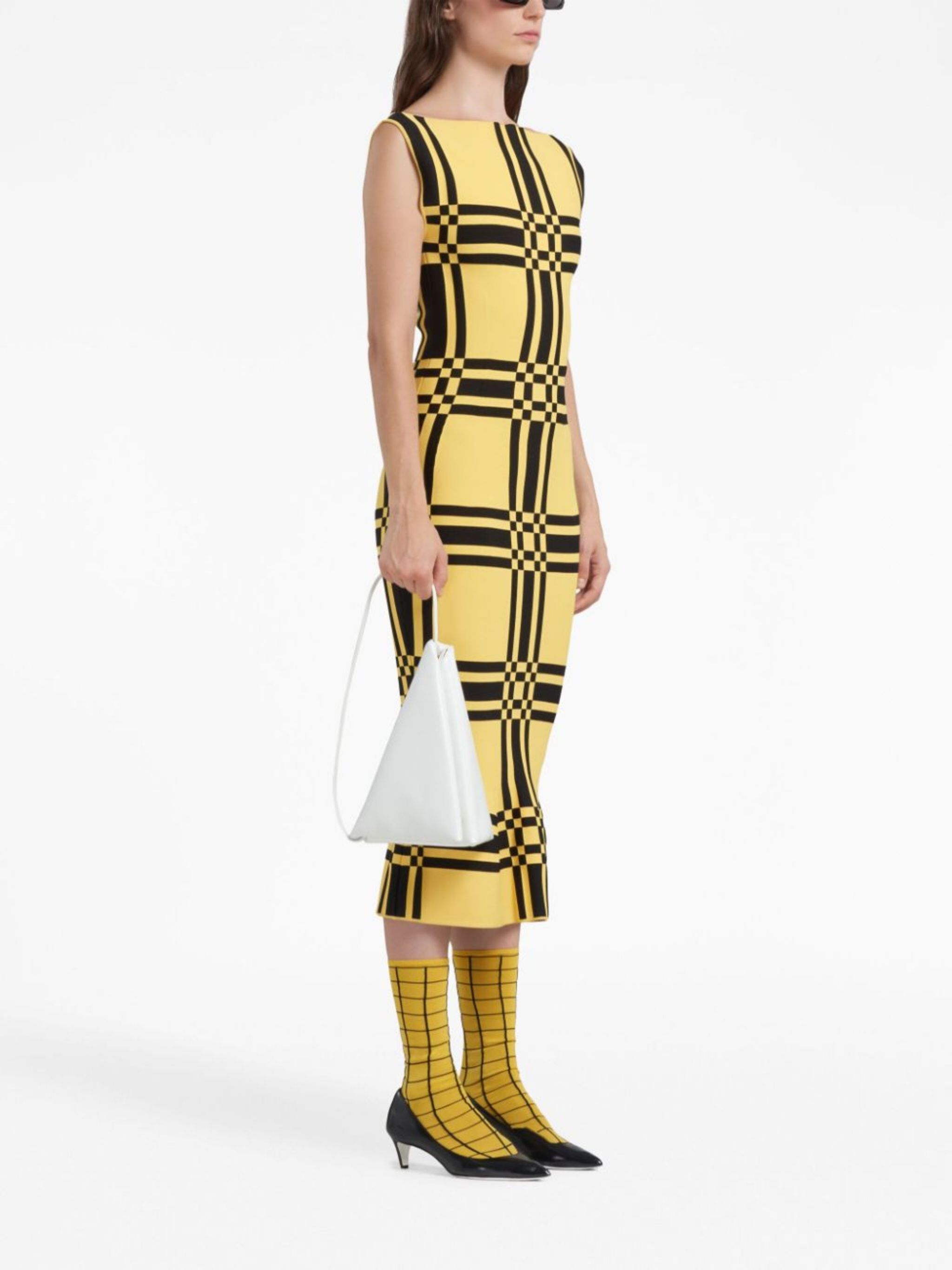 Marni o1w1db10125 Dress in Yellow & Black Size M / US 6-8 / IT 42-44 - 3 Thumbnail