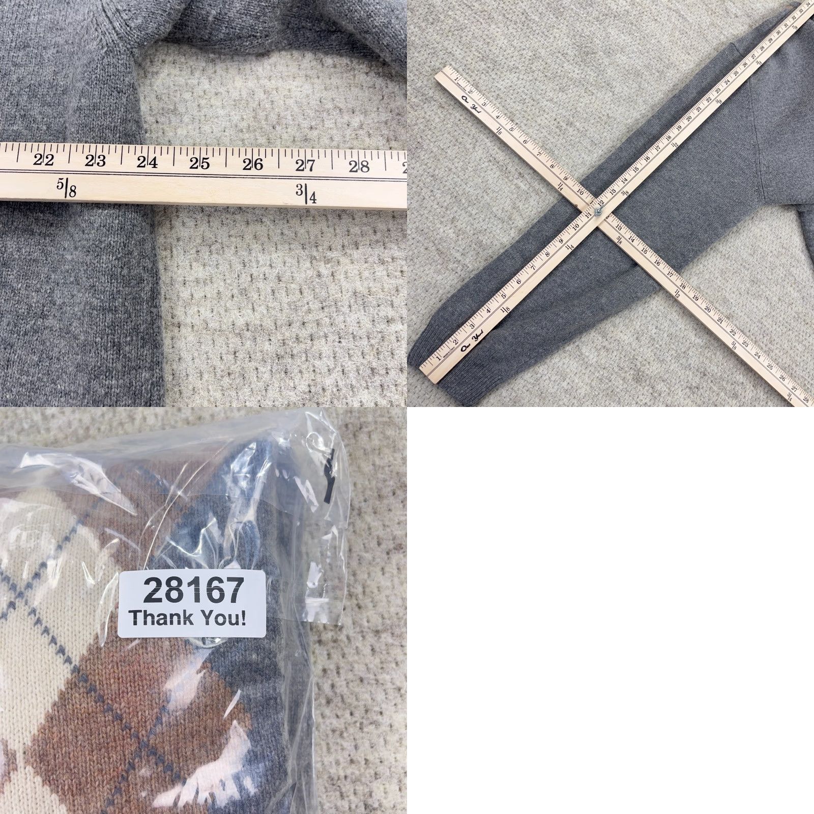 Jos. A. Bank Jos A Bank Sweater Men 2XL XXL Gray Lambs Wool V Neck Pullover Grandpa Diamond Size US XXL / EU 58 / 5 - 8 Thumbnail