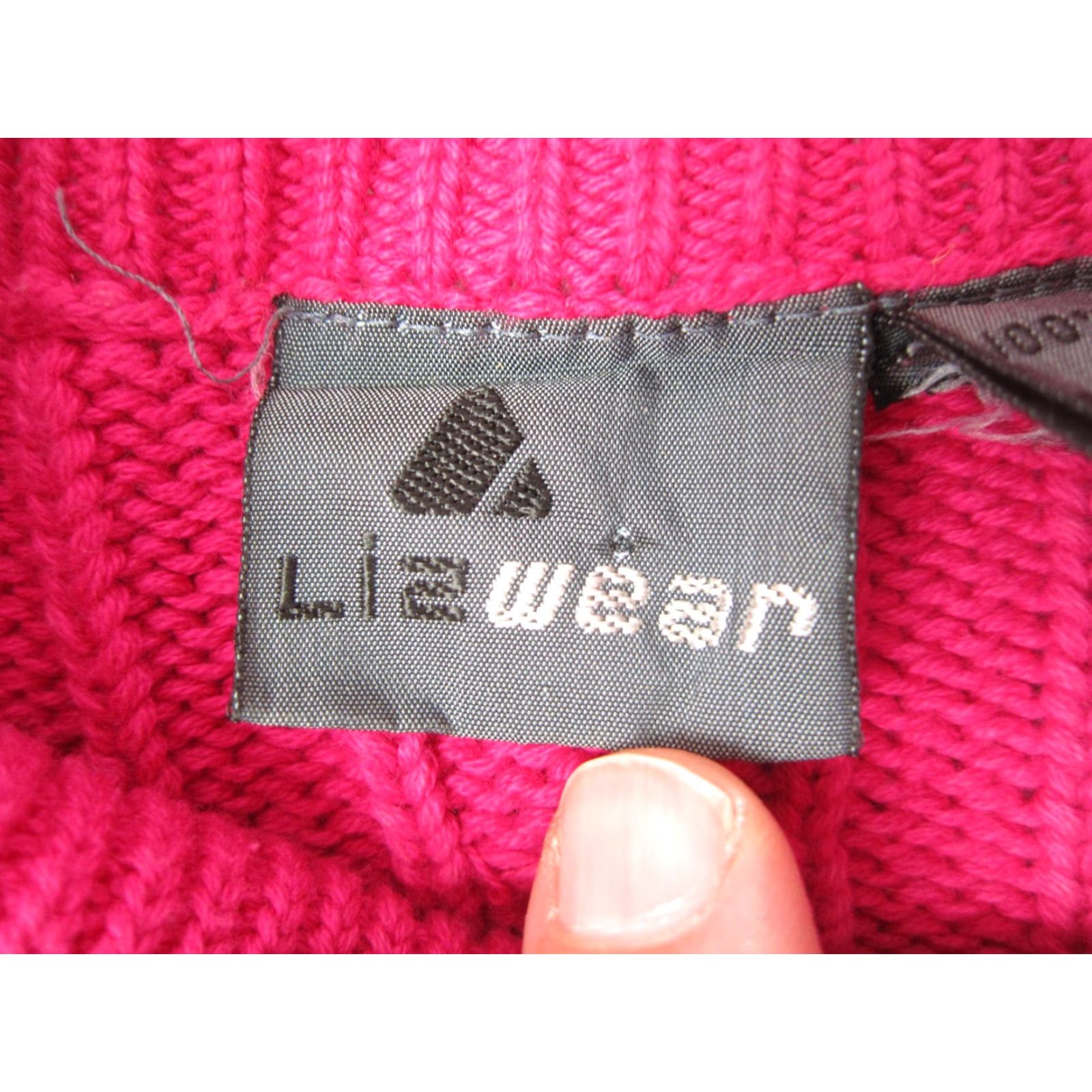 Pinko VINTAGE Lizwear Sweater Womens L Pink Cable Knit Mock Neck Cotton 90s Mens Womens Boys Girls Size L / US 10 / IT 46 - 3 Thumbnail