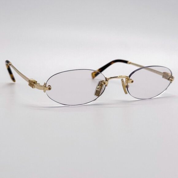 Miu Miu NEW MIU MIU SUNGLASSES MUA54S 5AK08N OVAL GOLD/CLEAR WOMEN M Size ONE SIZE - 6 Thumbnail