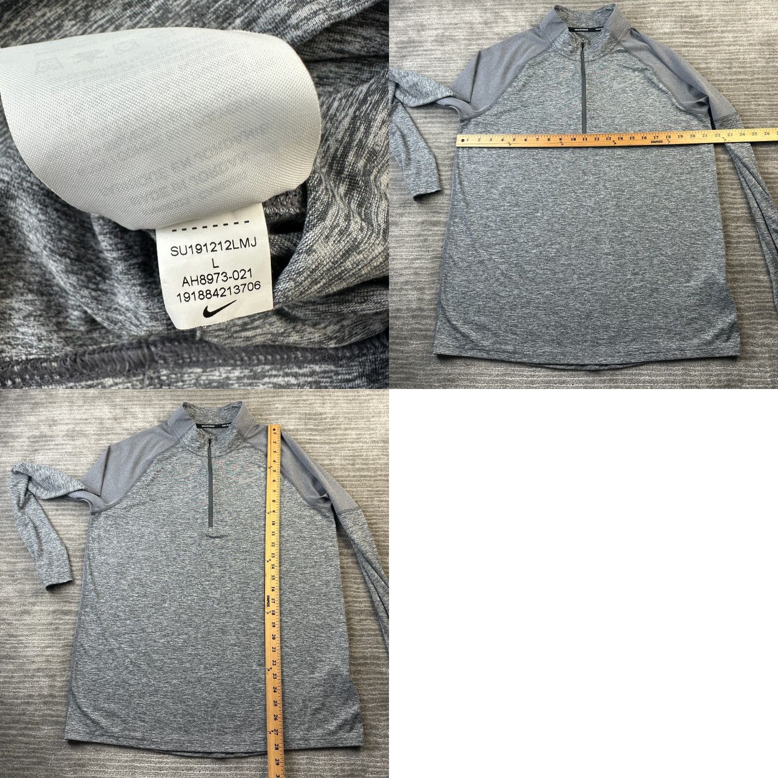 Nike Nike Sweater Mens Large Gray Half Zip Element Running Marathon Dri Fit Size US L / EU 52-54 / 3 - 8 Thumbnail