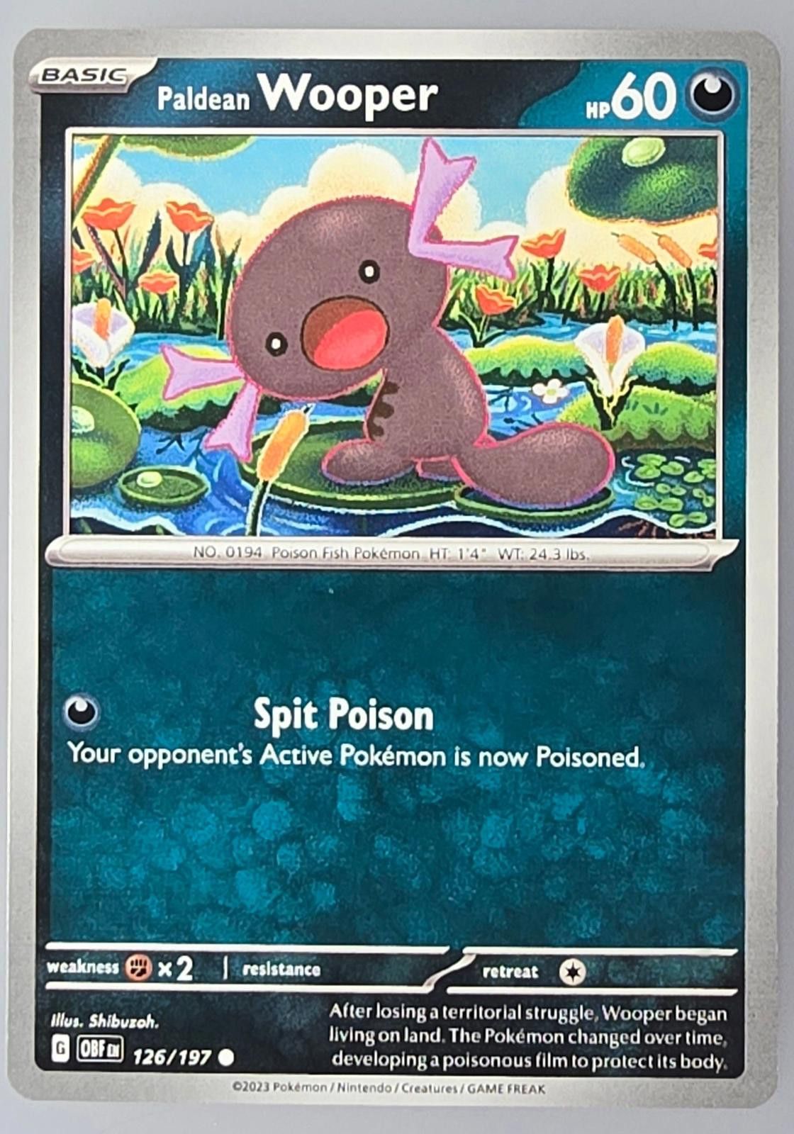 Pokemon Paldean Wooper Pokémon card Scarlet & Violet Size ONE SIZE - 1 Thumbnail