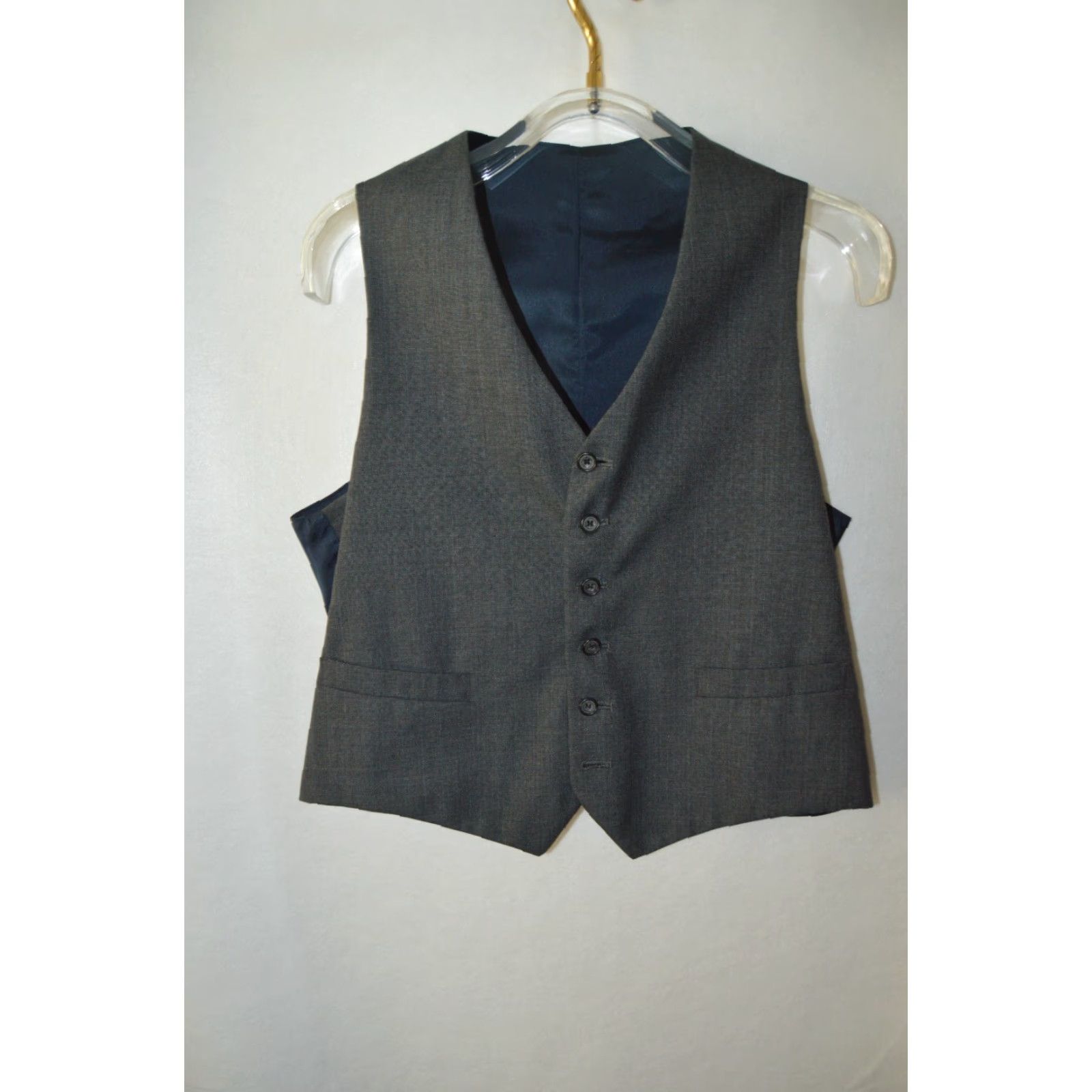Vintage Kuppenheimer Men's Suit Dark Gray 40R Wool Two-Button Single-Breasted 3 Piece Regular Mens US Size 44R - 3 Thumbnail
