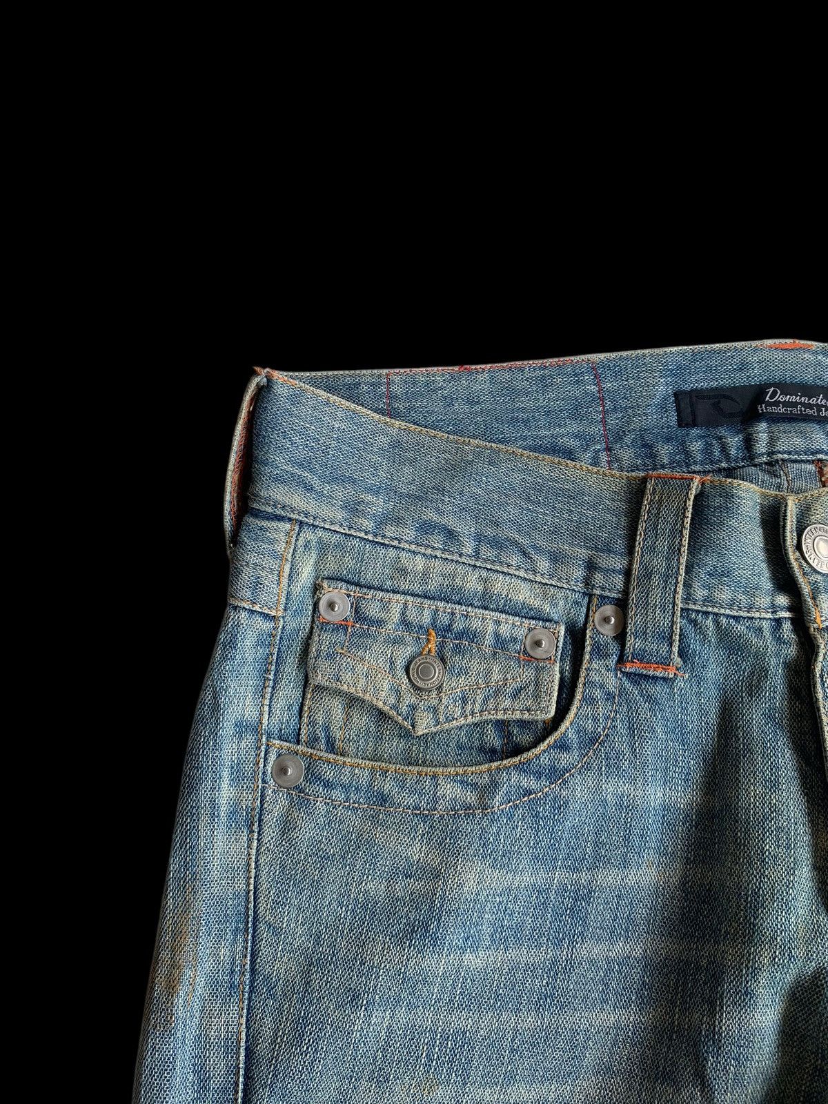 Tornado Mart FLARE💥 DOMINATE HANDCRAFTED JEANS PUNK STYLE DENIM☠️🎌 Size US 33 - 11 Thumbnail