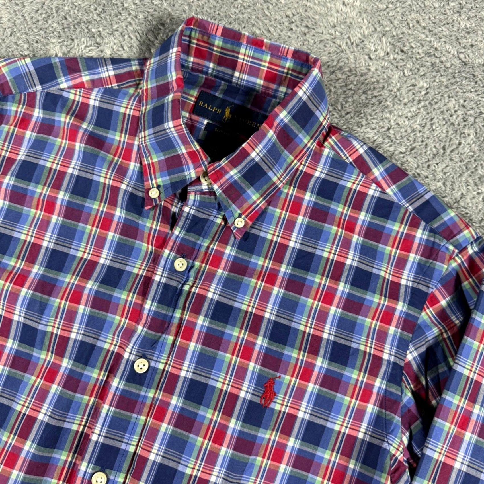 Ralph Lauren Ralph Lauren Polo Slim Fit Madras Plaid Button-Down Shirt Men M Multicolor Size US M / EU 48-50 / 2 - 2 Thumbnail