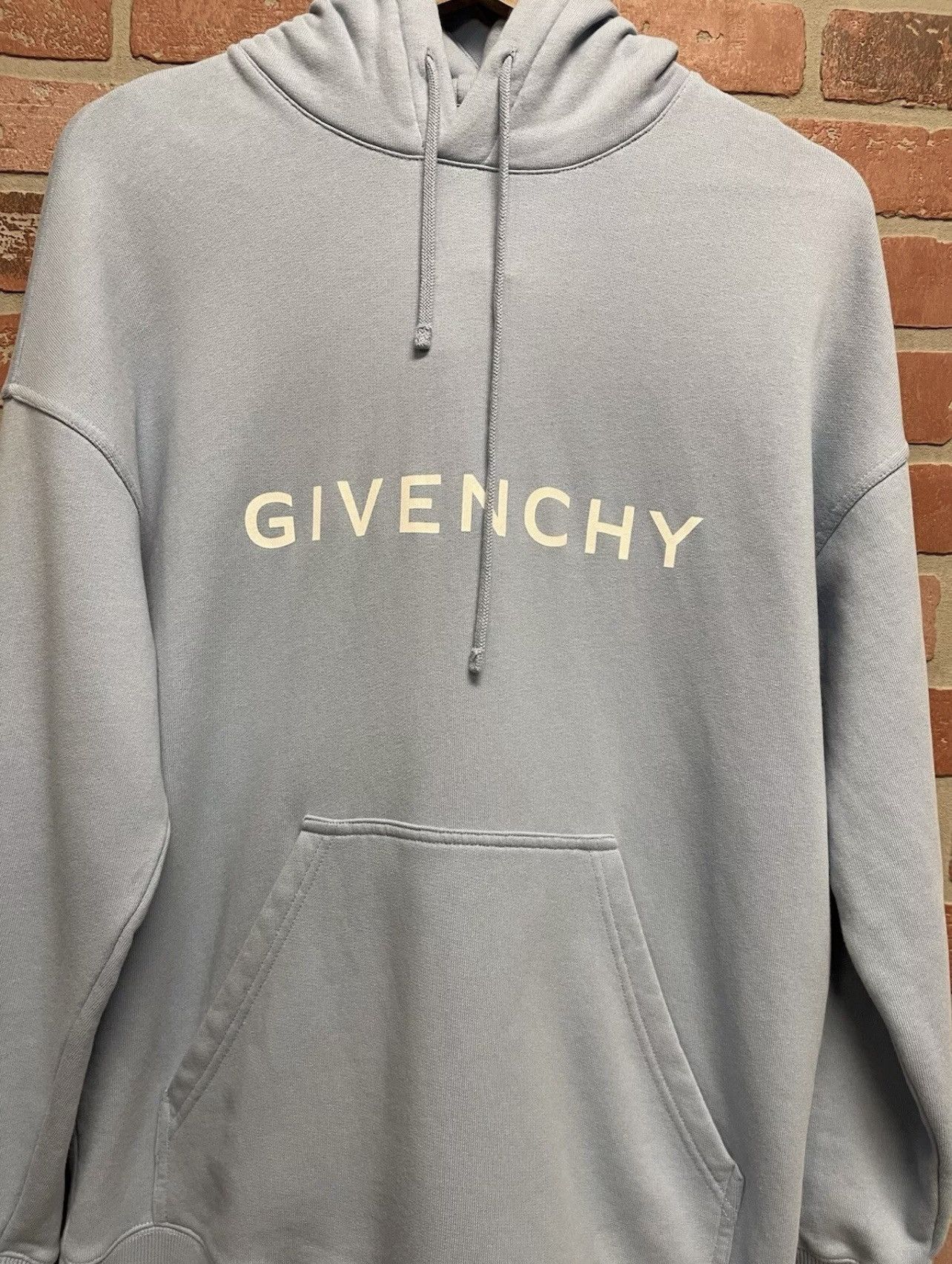 Givenchy Size S - Givenchy Men's Blue Logo-Print Hoodie Sweatshirt Size US S / EU 44-46 / 1 - 4 Thumbnail