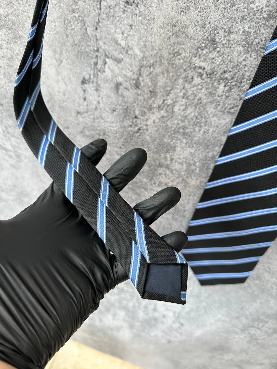 Ermenegildo Zegna Ermenegildo Zegna Tie Striped Black/Blue Silk Size ONE SIZE - 4 Thumbnail
