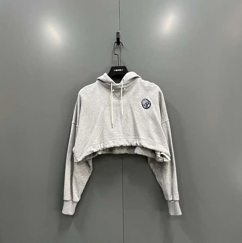 Louis Vuitton Louis Vuitton Gray Logo Crop Hoodie for Women 0089 Size XXS / US 00 / IT 34 - 1 Thumbnail