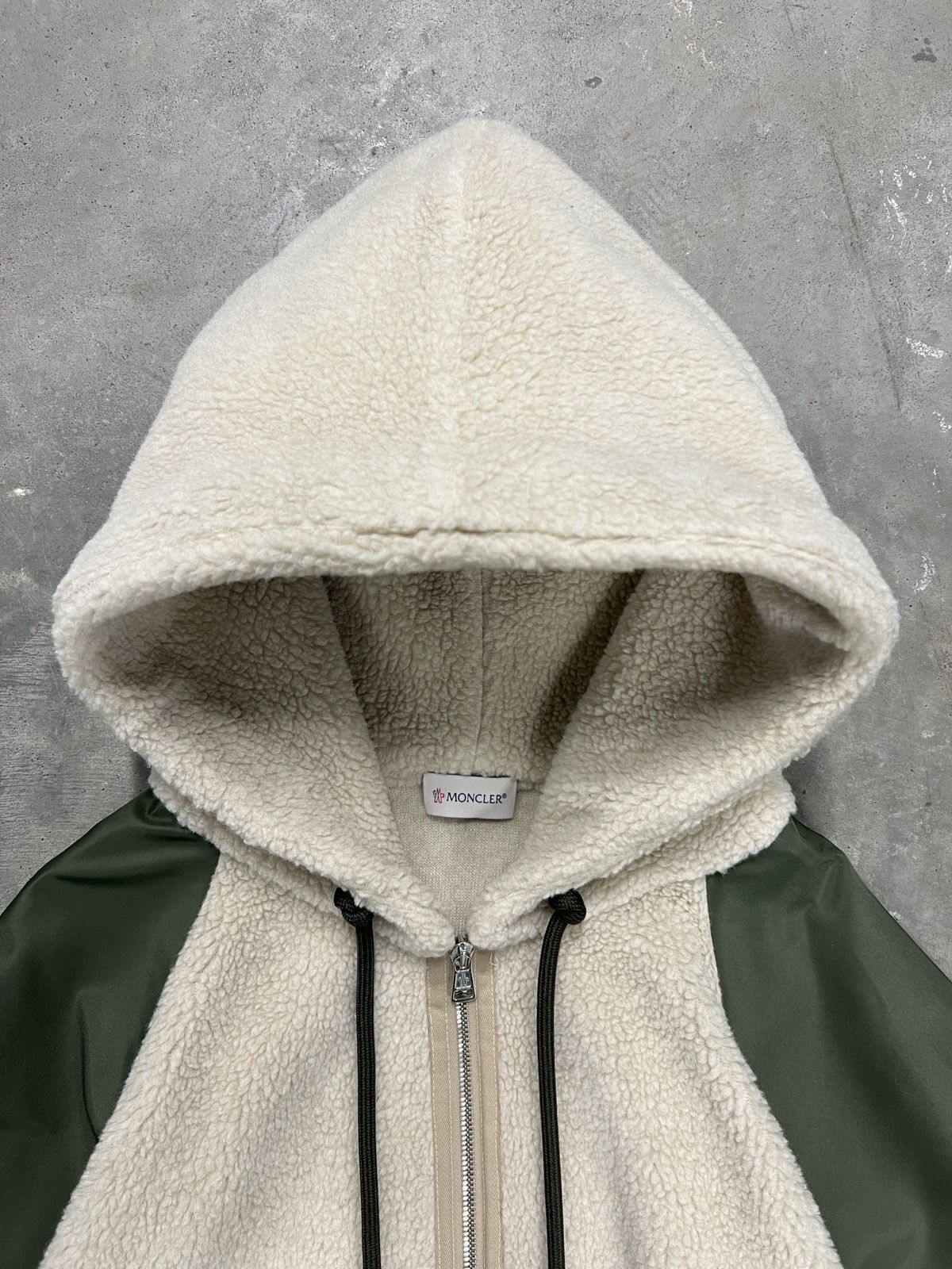 Moncler Moncler Teddy Fleece Wool Nylon Hooded Jacket Size US XL / EU 56 / 4 - 6 Thumbnail
