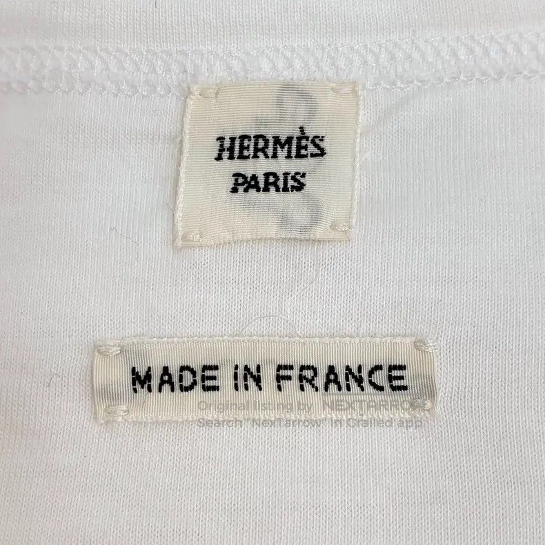 Hermes Hermes White Pocket Embroidered Cotton Round Neck Short Sl Size XS / US 0-2 / IT 36-38 - 5 Thumbnail