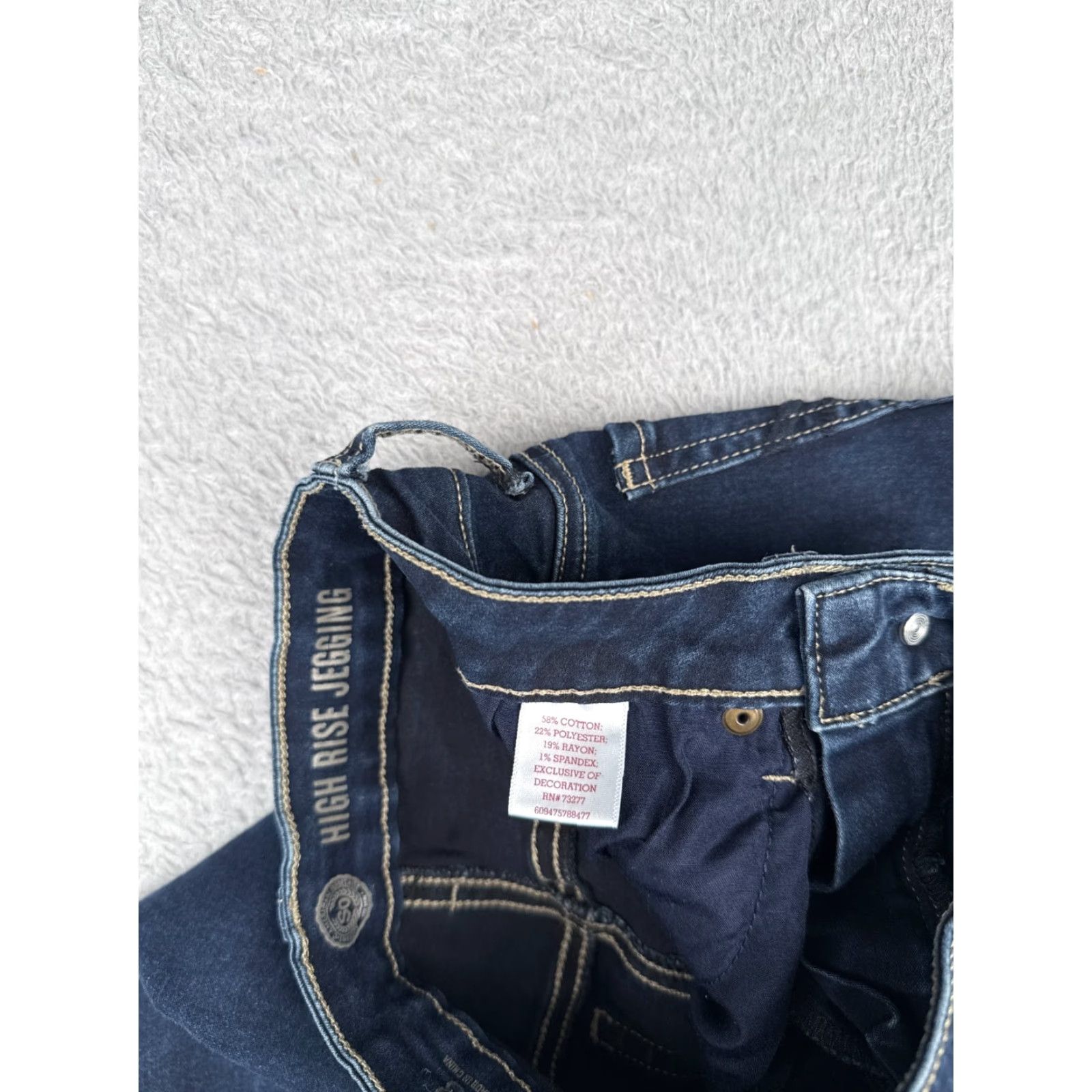 Vintage SO Jeans Juniors Jeans Blue Denim Jegging High Rise Cap Cotton Blend 23x28 Regular Size 3 Women Ladies 5-Pocket Solid Middle Wash Size 26" / US 2 / IT 38 - 7 Thumbnail