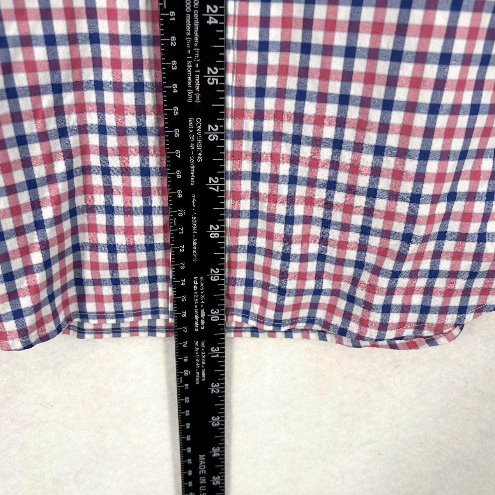 Vineyard Vines Vineyard Vines Shirt Mens Large Red Blue Plaid Performance Tucker Classic Fit Shirt Size US L / EU 52-54 / 3 - 7 Thumbnail
