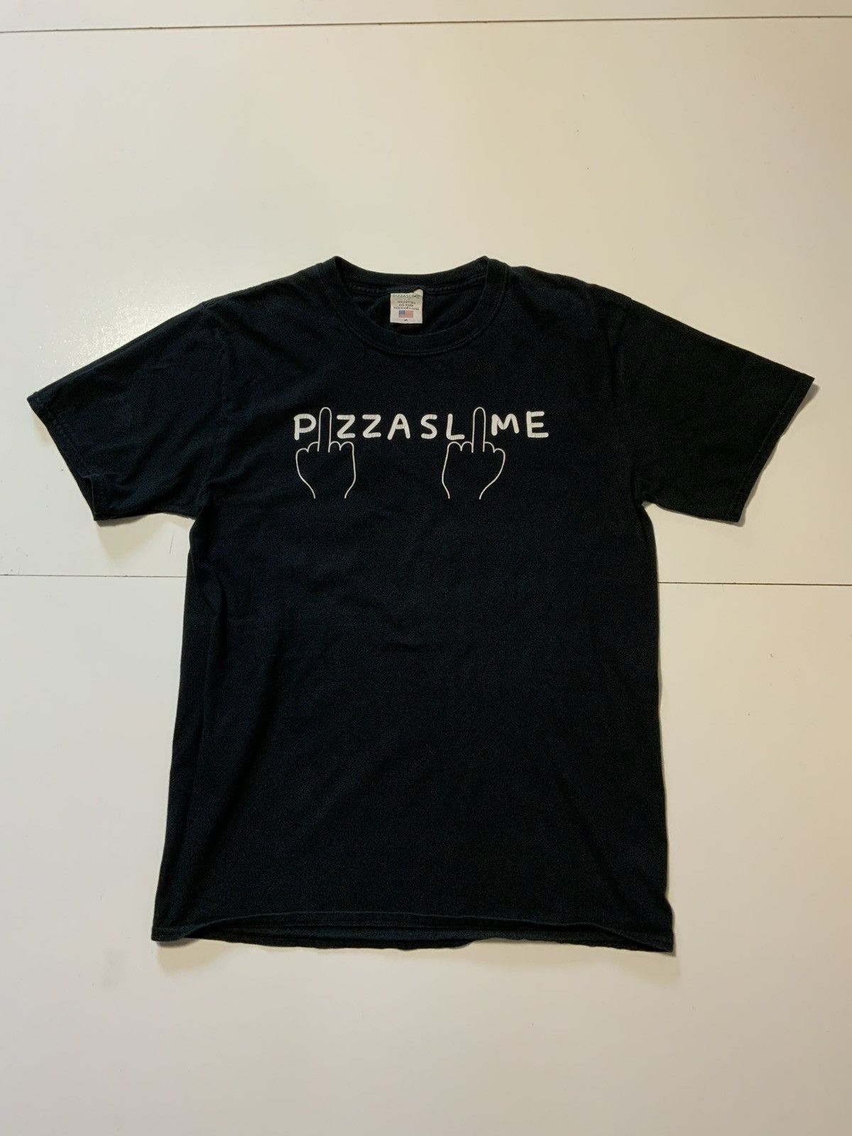 Pizza Slime Pizza Slime Middle Finger Skateboard Black Graphic T-Shirt Size US M / EU 48-50 / 2 - 1 Thumbnail