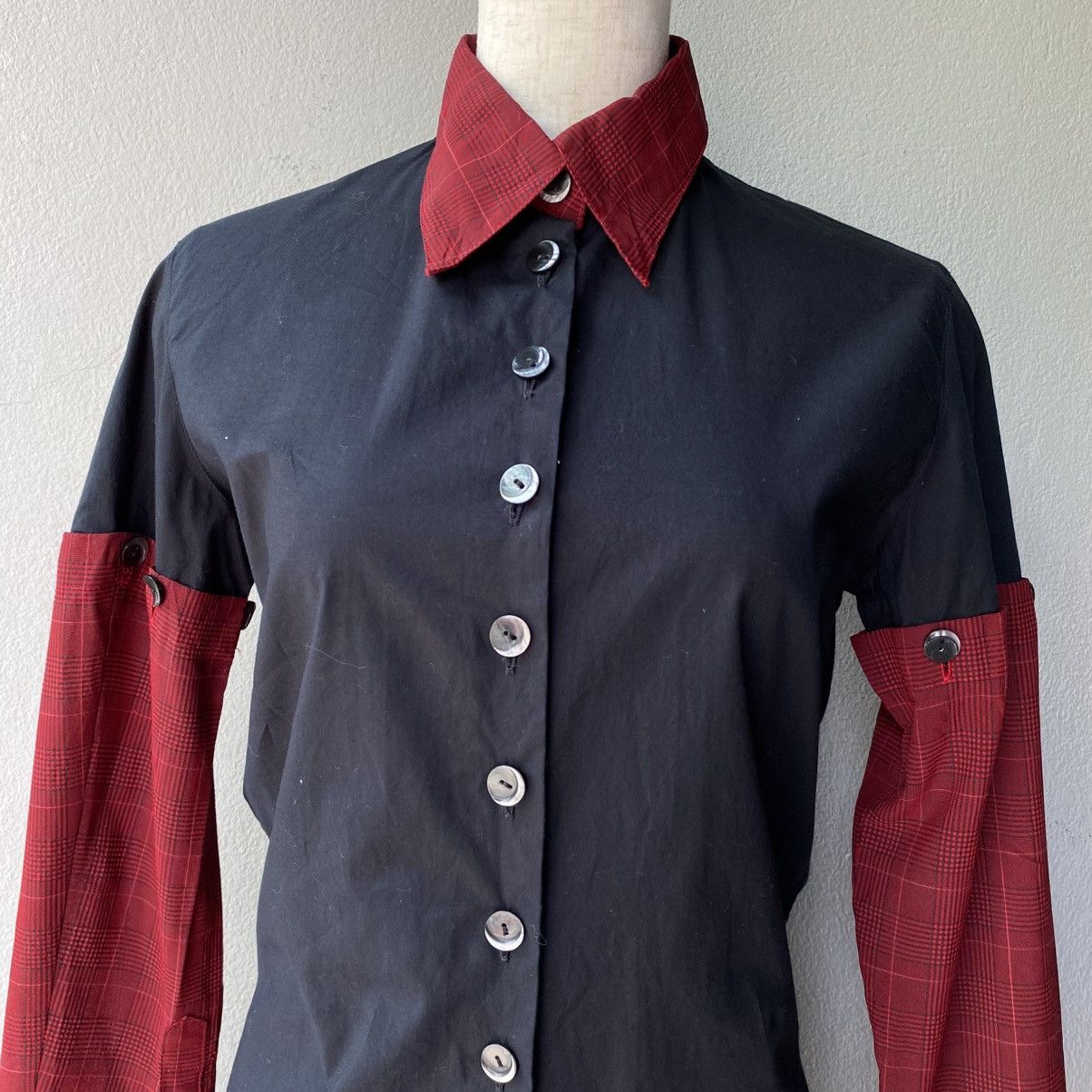 Jean Paul Gaultier JUNIOR GAULTIER Black & Red Contrast Sleeve Shirt Size S / US 4 / IT 40 - 6 Thumbnail