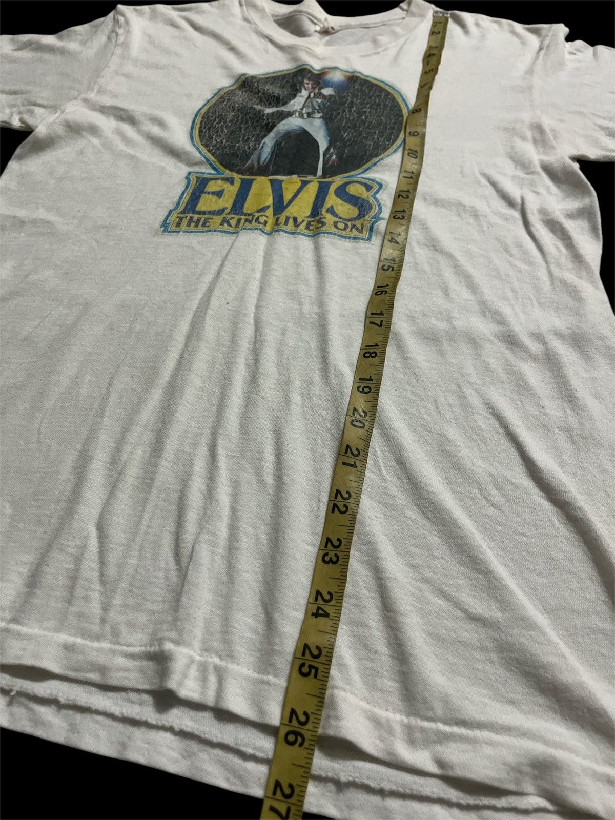 Band Tees Vintage ELVIS PRESLEY 1970s White Shirt Size US M / EU 48-50 / 2 - 4 Thumbnail