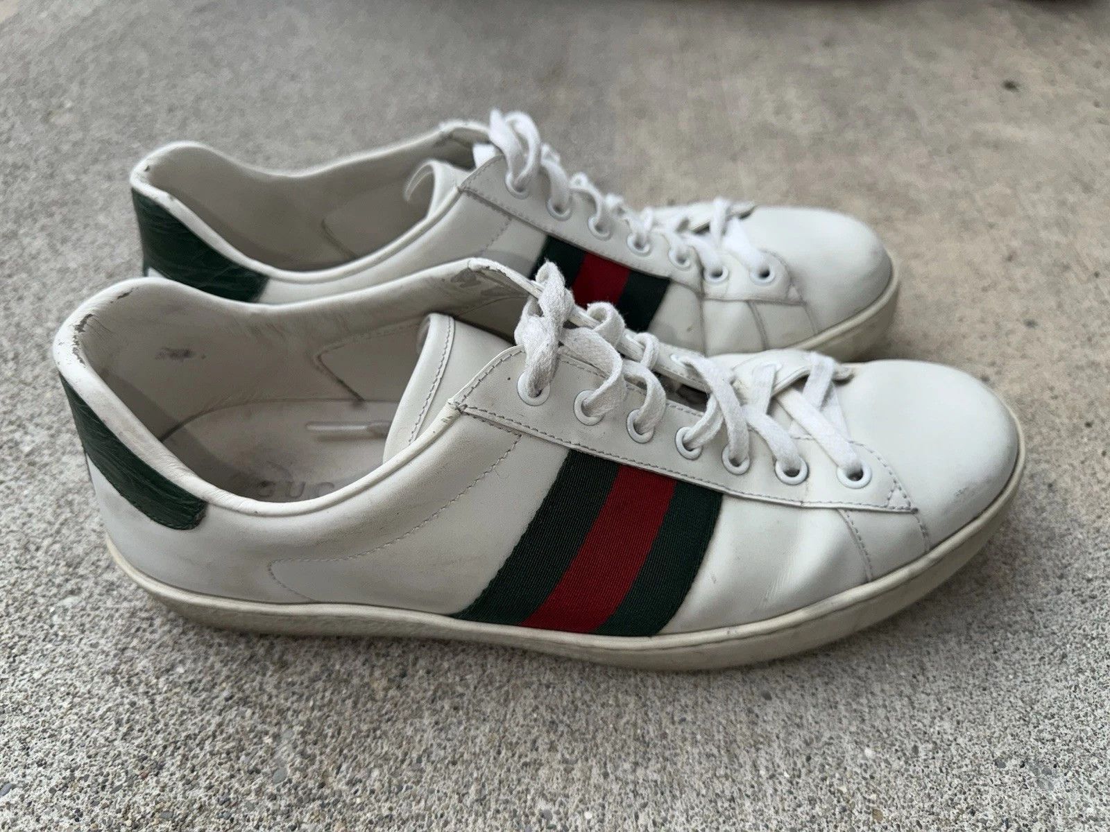 Gucci Gucci Ace Sneakers 9.5 White Leather Low 386750 Size US 9.5 / EU 42-43 - 1 Thumbnail