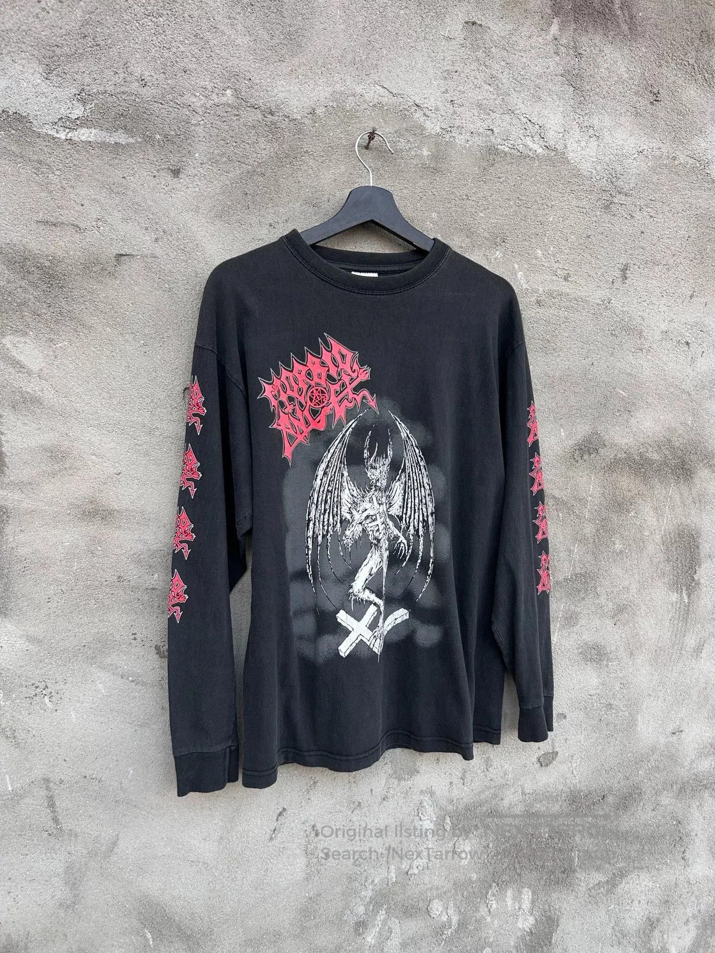 Vintage 90s Vintage Morbid Angel Long Sleeve Tee. Size US M / EU 48-50 / 2 - 5 Thumbnail