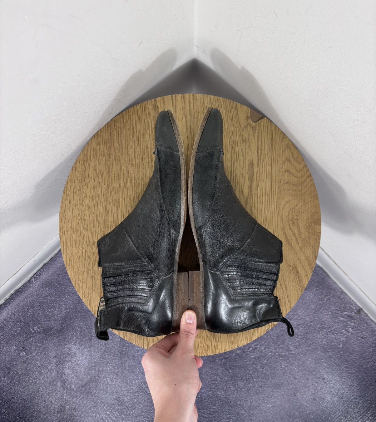MoMA Moma Men’s Italian Black Leather Cap Toe Chelsea Boots Size US 9 / EU 42 - 16 Thumbnail