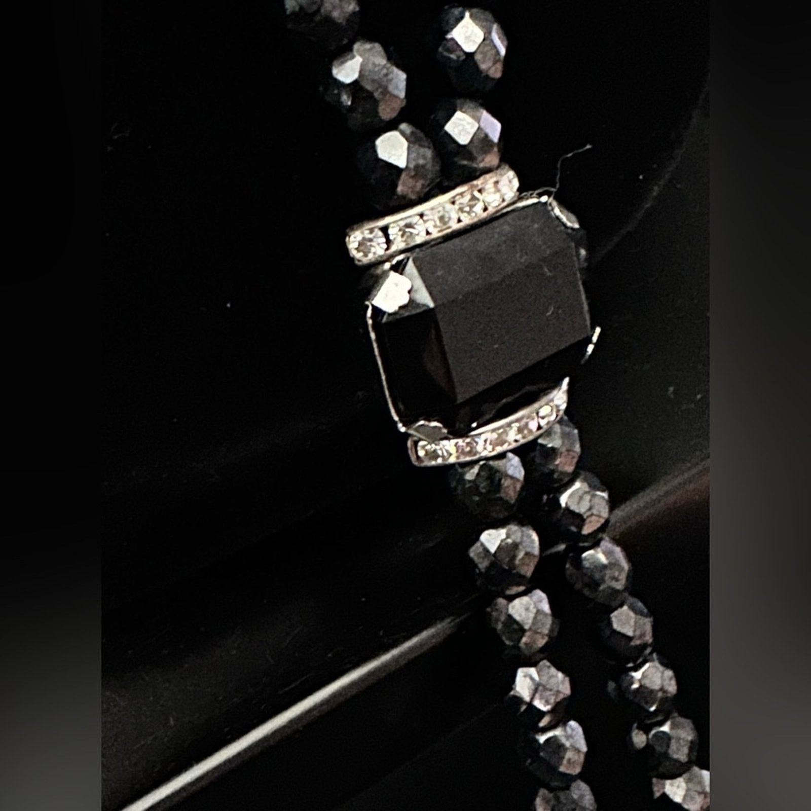 Other Vintage Black Hematite Onyx And CZ Lariat Necklace Size ONE SIZE - 5 Thumbnail