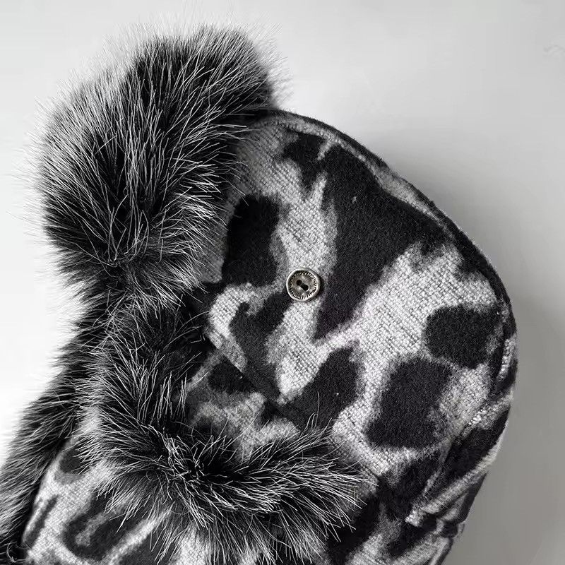 Other Leopard Print Warm Thermal Trapper Streetwear Hat Size ONE SIZE - 4 Thumbnail