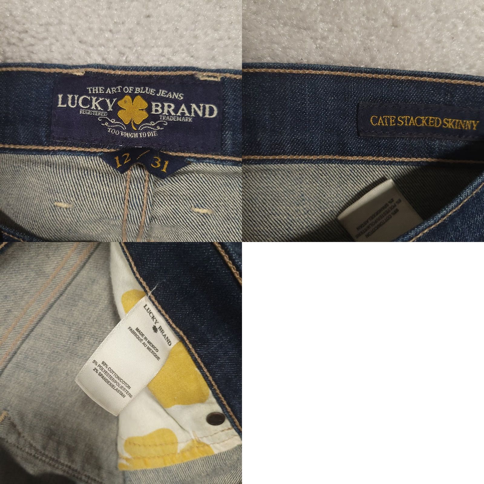 Lucky Brand Lucky Brand Cate Stacked Skinny Jeans Size 12/31 Medium Wash Denim Jeans Womens Slim Stretch 5-Pocket Inseam 30 in Blue Size 34" / US 12 / IT 48 - 9 Thumbnail