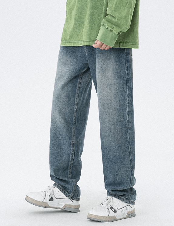 Japanese Brand Loose versatile trendy straight washed jeans y2k Size US 32 / EU 48 - 2 Thumbnail