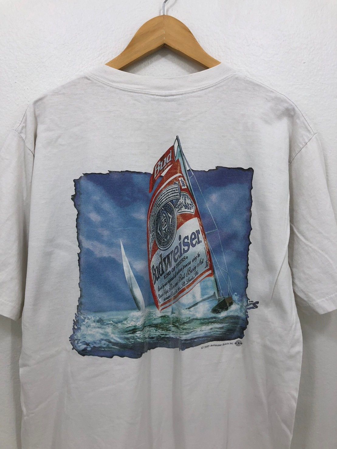 Budweiser × Vintage Vintage 1995's Budweiser shirt King of Beer wts01 Size US L / EU 52-54 / 3 - 1 Thumbnail