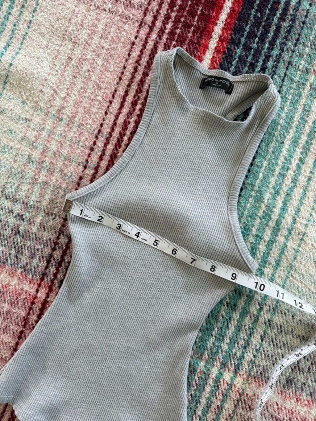 Vintage Women's Naked Wardrobe Gray Ribbed Racerback Tank Top XS Size XS / US 0-2 / IT 36-38 - 4 Thumbnail