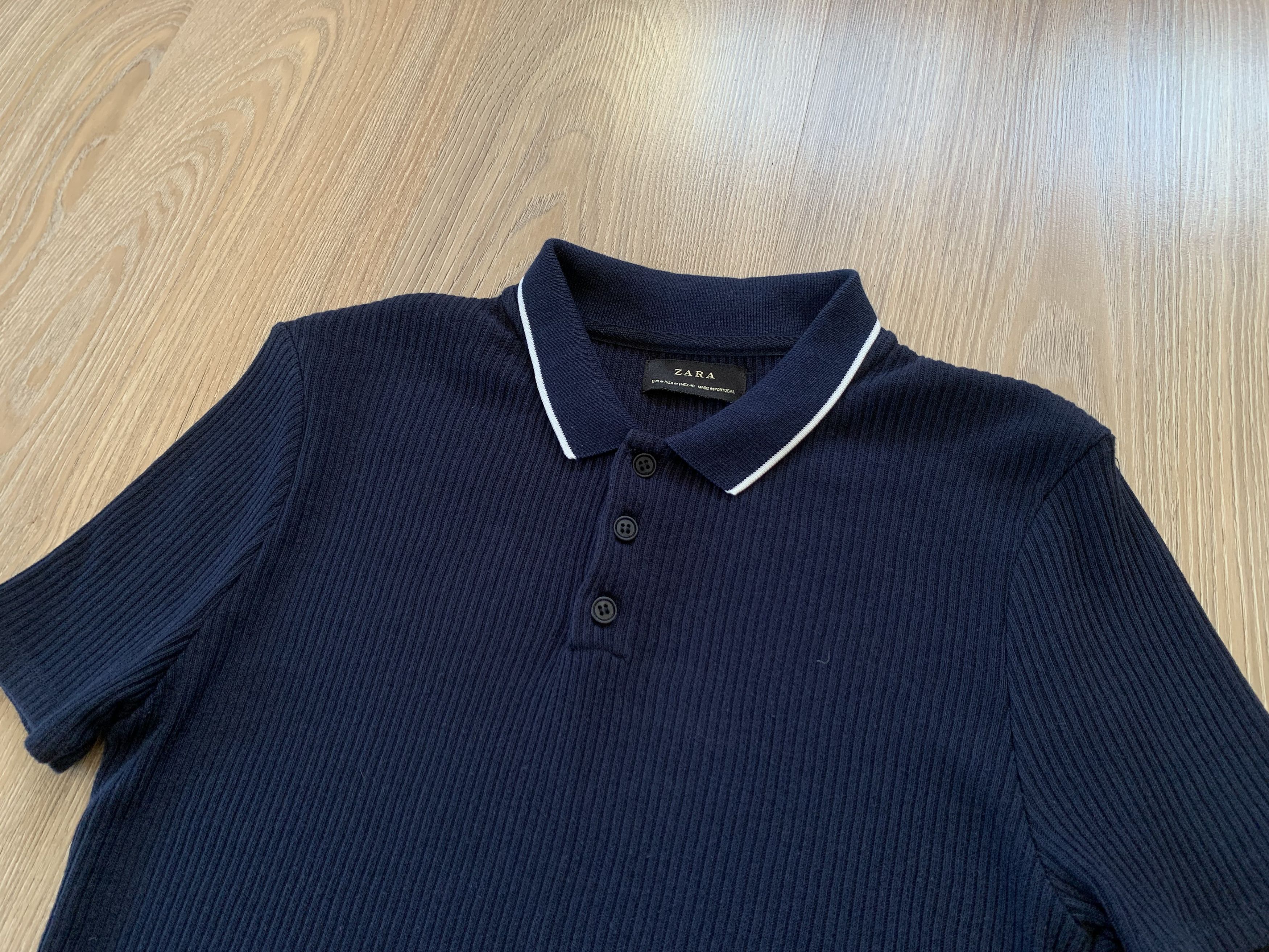 Zara Zara Blue Cotton Polo T-Shirt Size US M / EU 48-50 / 2 - 4 Thumbnail