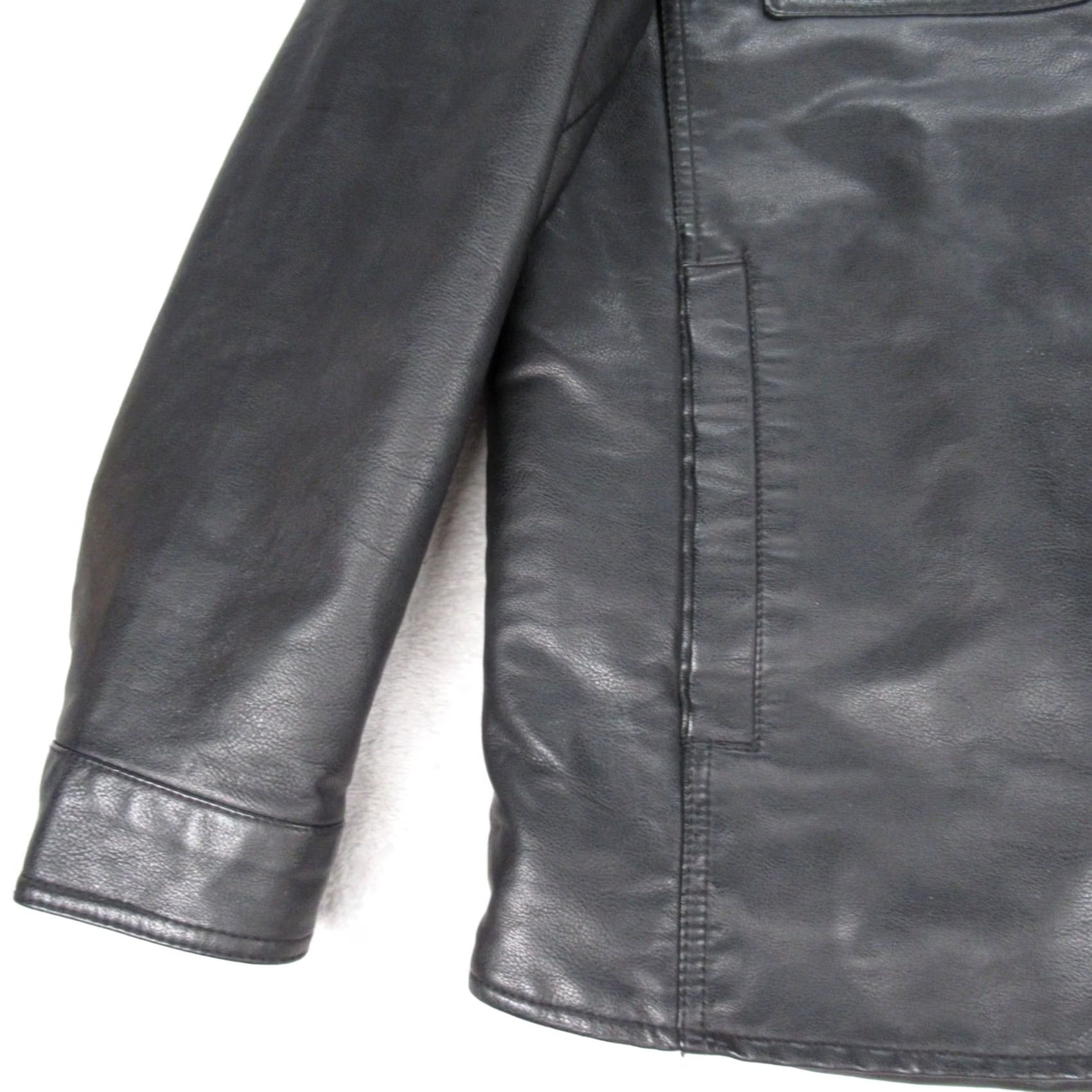Levi's Levi's Jacket Men L Black Faux Leather Snap Zip Sherpa Lined Motorcycle Winter Casual 90s? No Vintage: No Size US L / EU 52-54 / 3 - 5 Thumbnail