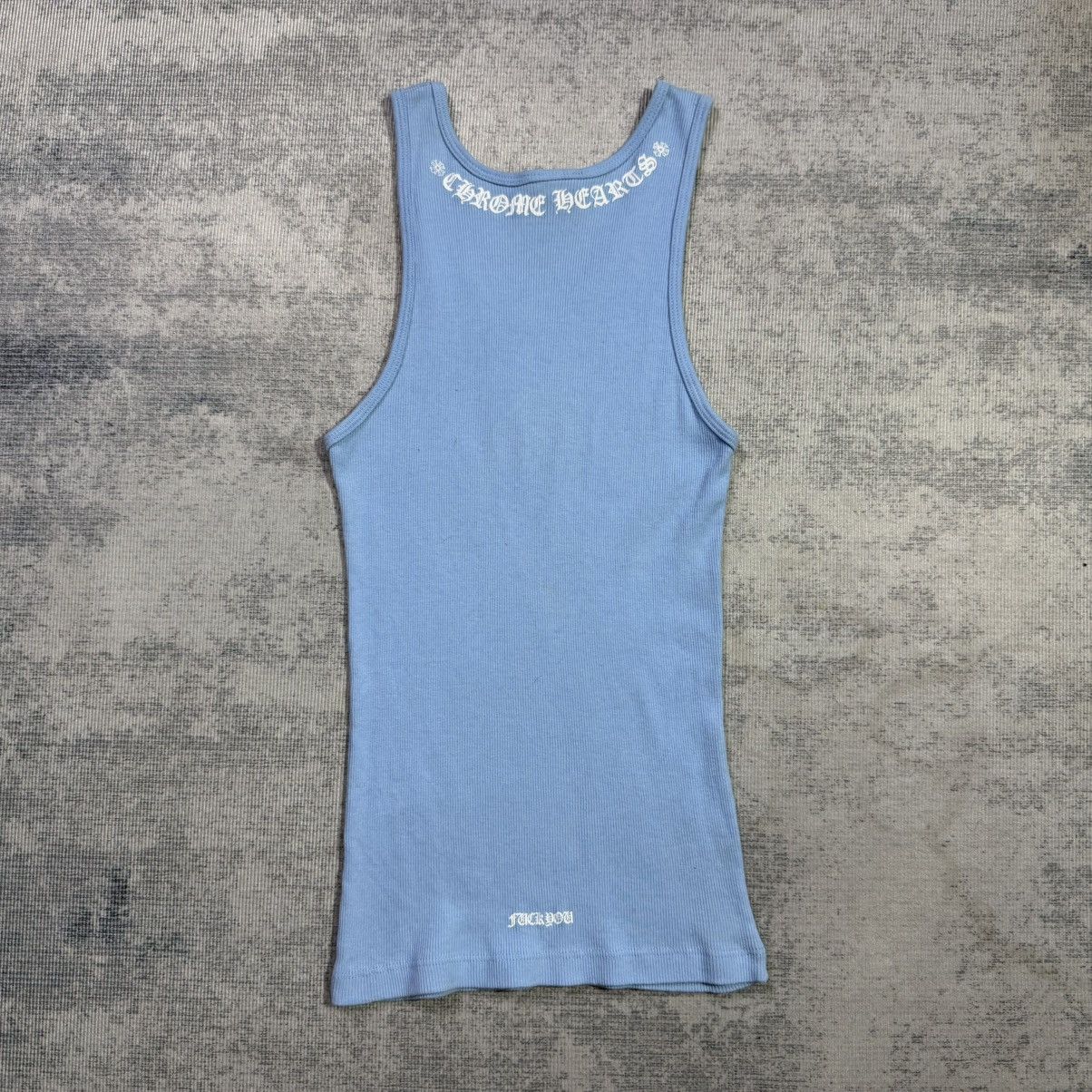 Chrome Hearts Y2K Hairy Cross Baby Blue Tanktop Size L / US 10 / IT 46 - 2 Thumbnail