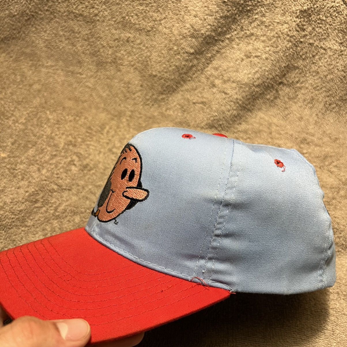American Needle Vintage 90s Olive Popeye American Needle Snapback Hat Block Size ONE SIZE - 7 Thumbnail