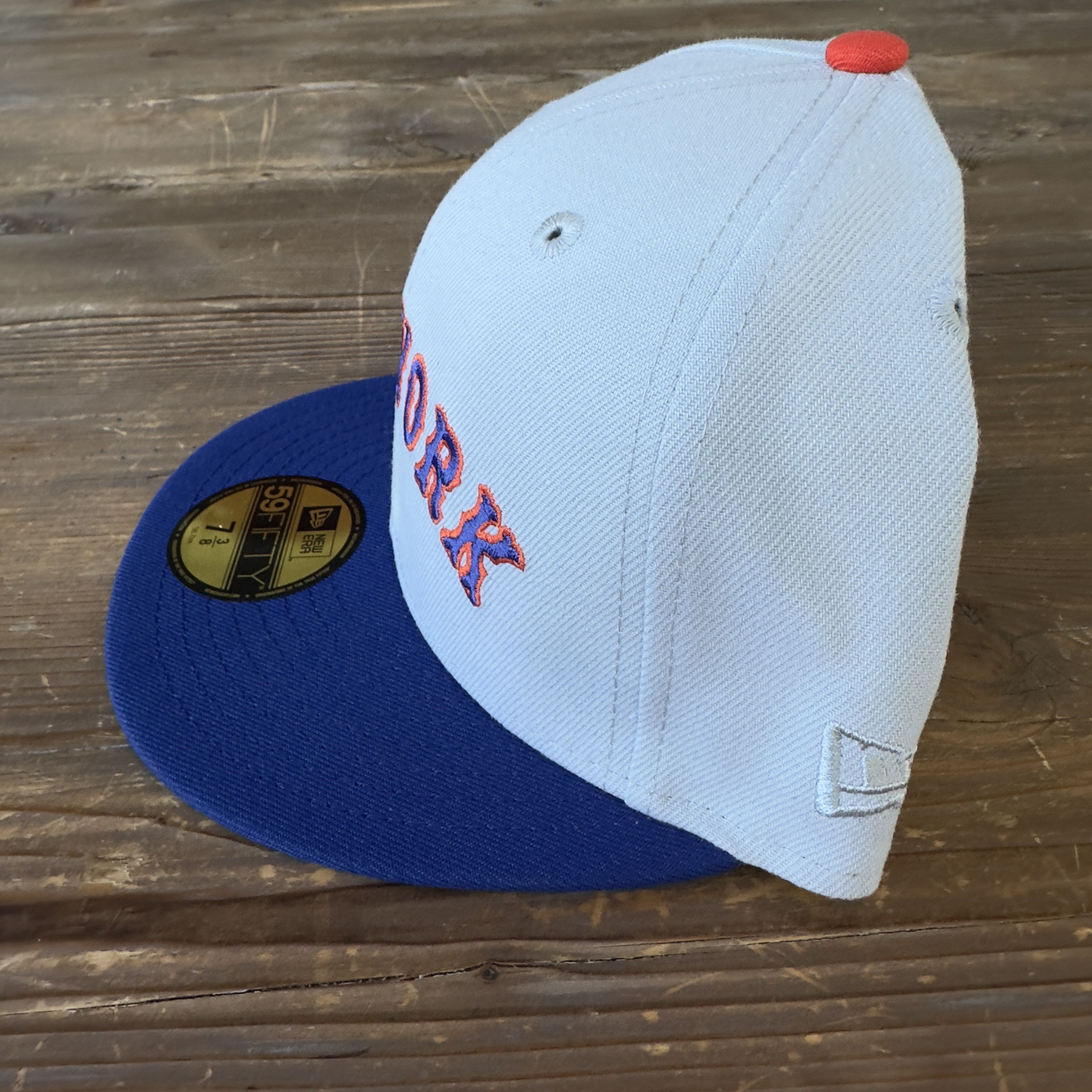 New Era New York Mets Script 59Fifty Fitted Hat 7 3/8 Grey/Blue Size ONE SIZE - 4 Thumbnail