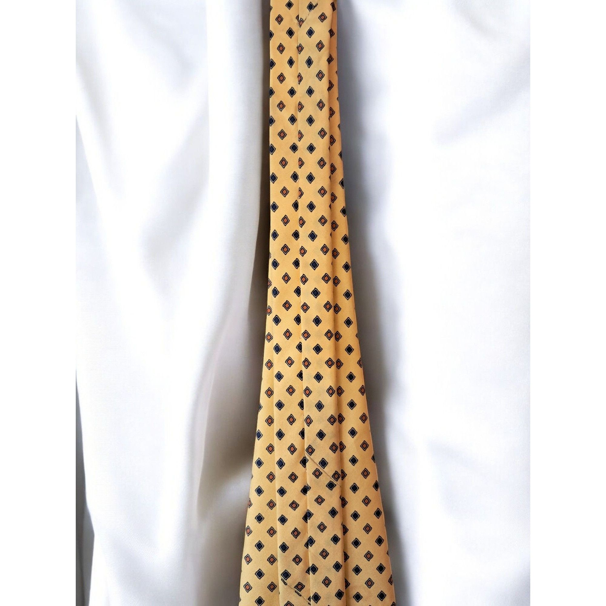 Vintage Antiche Seterie Fiorentine Luxury 100% Silk Tie - Yellow wit Size ONE SIZE - 4 Thumbnail