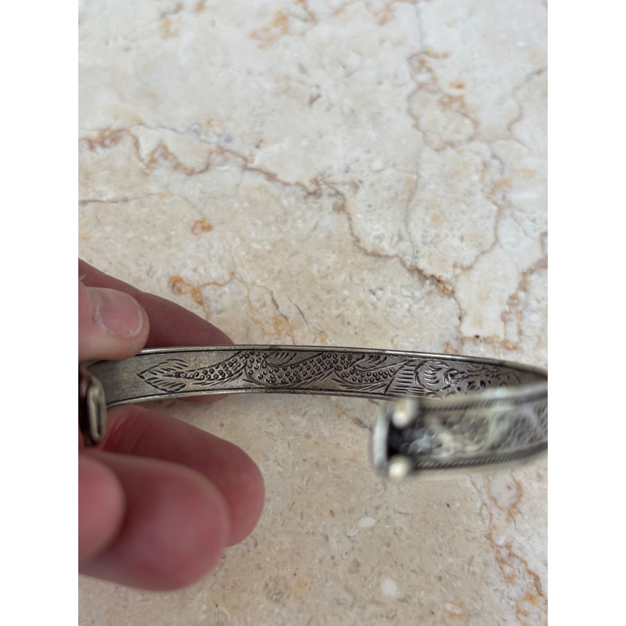 Other Buddha Tibetan Silver Cuff Bracelet With Red Gem Accents & E Size ONE SIZE - 5 Thumbnail