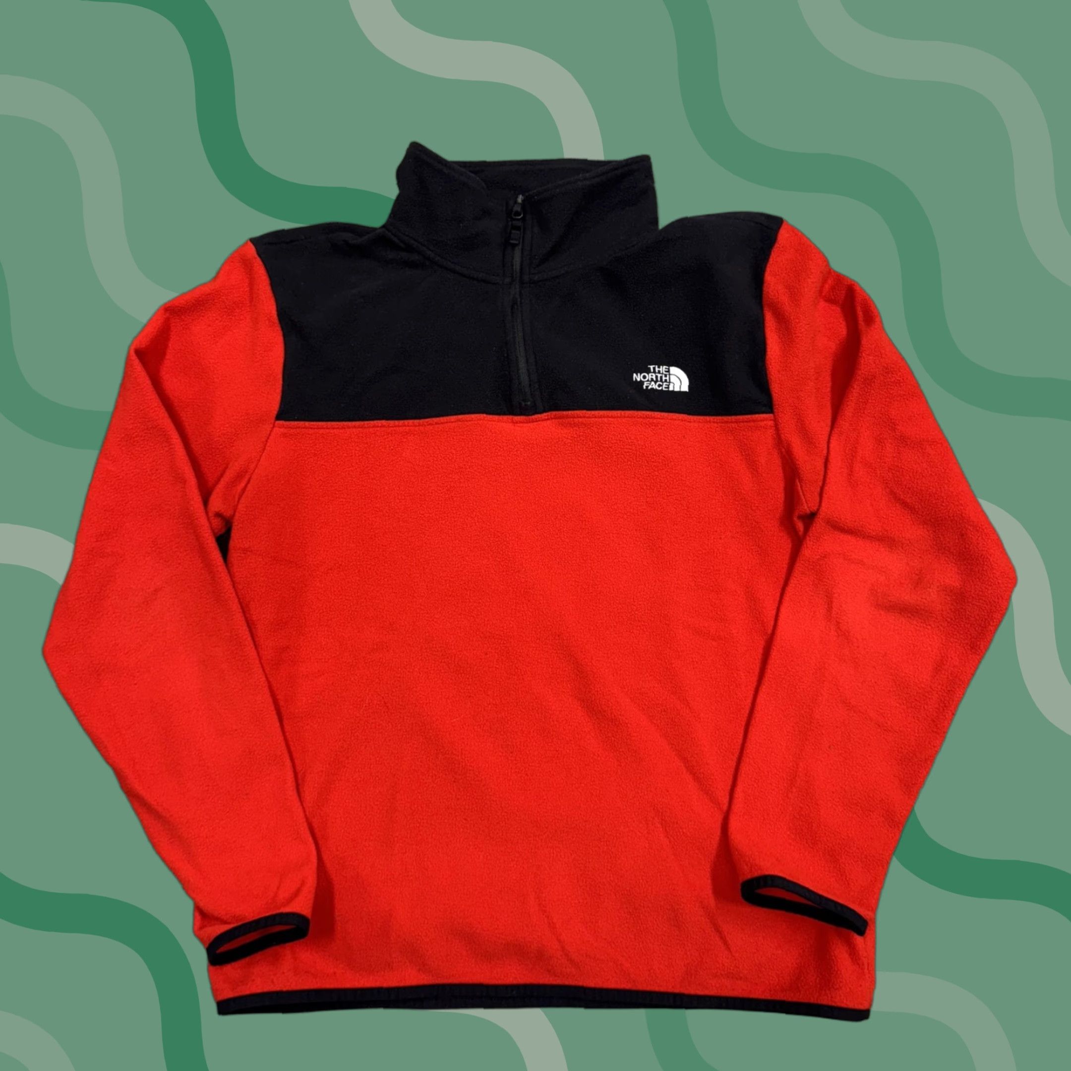 The North Face The North Face Fleece Pullover Mens Large Red Black Quarter Zip Jacket Size US L / EU 52-54 / 3 - 1 Thumbnail