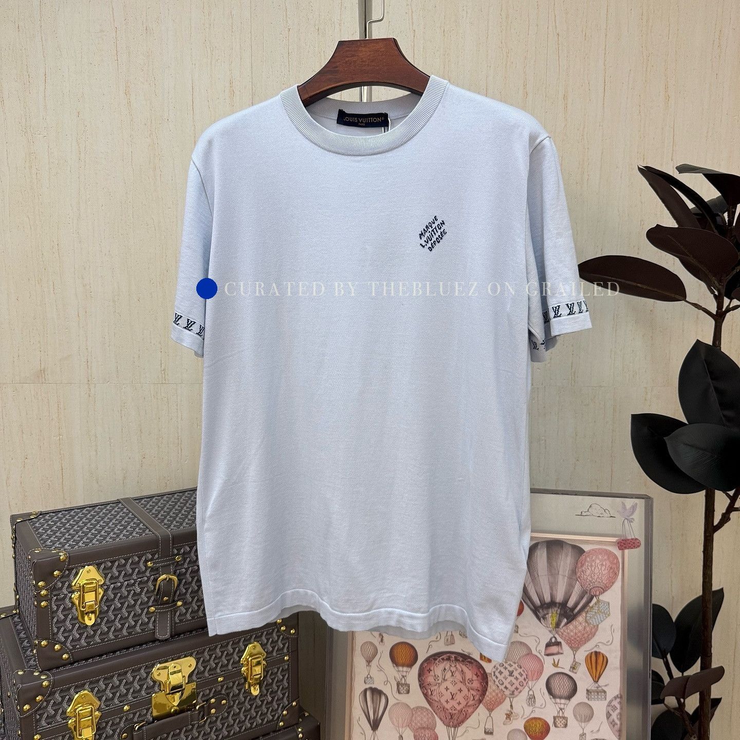 Louis Vuitton Embroidered Logo T-Shirt in Blue Size US XL / EU 56 / 4 - 1 Thumbnail