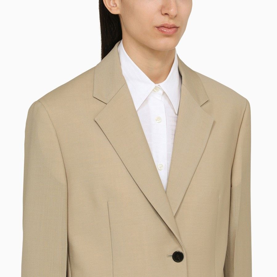 Prada o1d2blof0924 Single-breasted Jacket in Beige Size S / US 4 / IT 40 - 4 Thumbnail