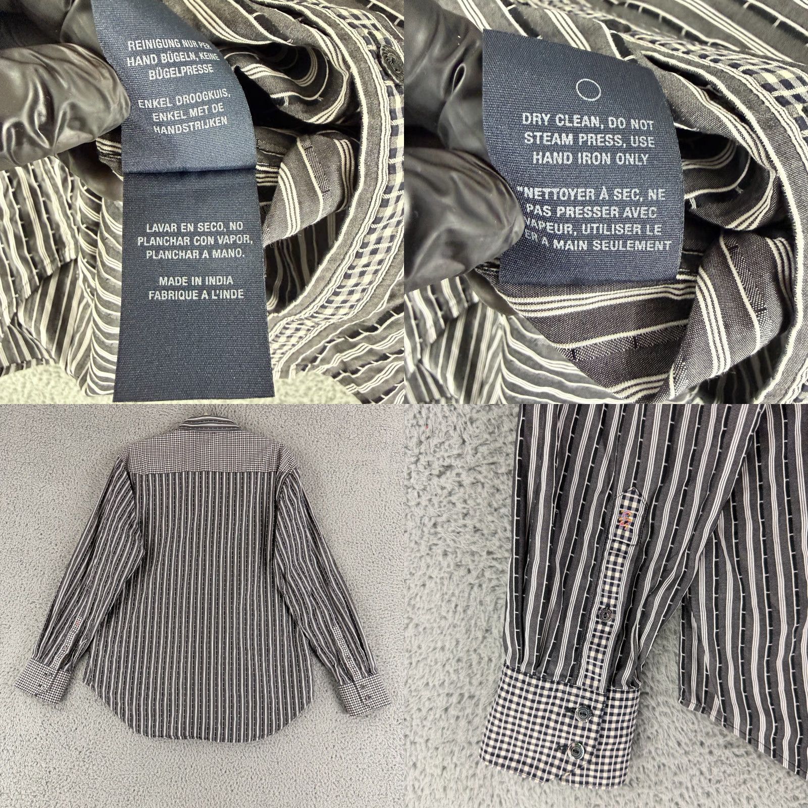 Robert Graham Robert Graham Button-Up Shirt Mens Large Black White Stripe Long Sleeve Cotton Size US L / EU 52-54 / 3 - 9 Thumbnail
